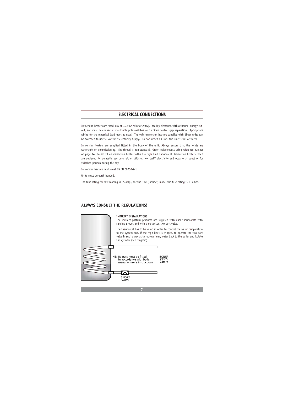 Redring DC3810 manual Electrical Connections, Indirect Installations 