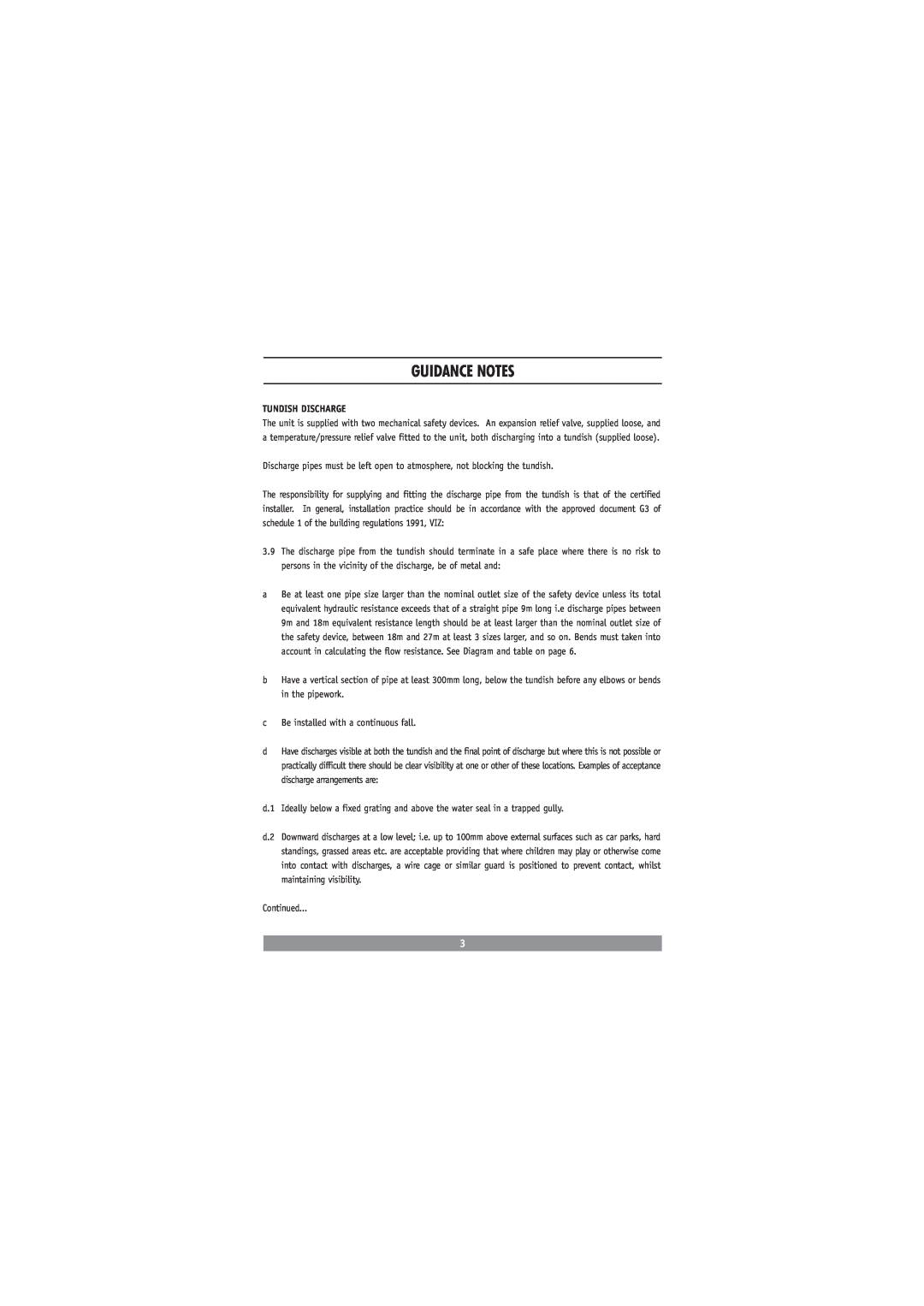 Redring DC3810 manual Guidance Notes, Tundish Discharge 