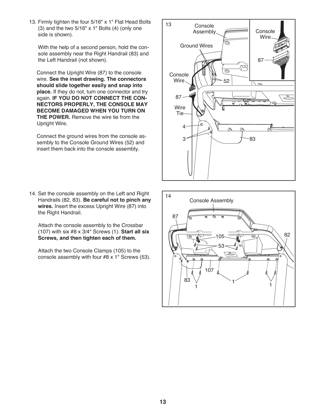 Reebok 5 manual Screws, and then tighten each of them 