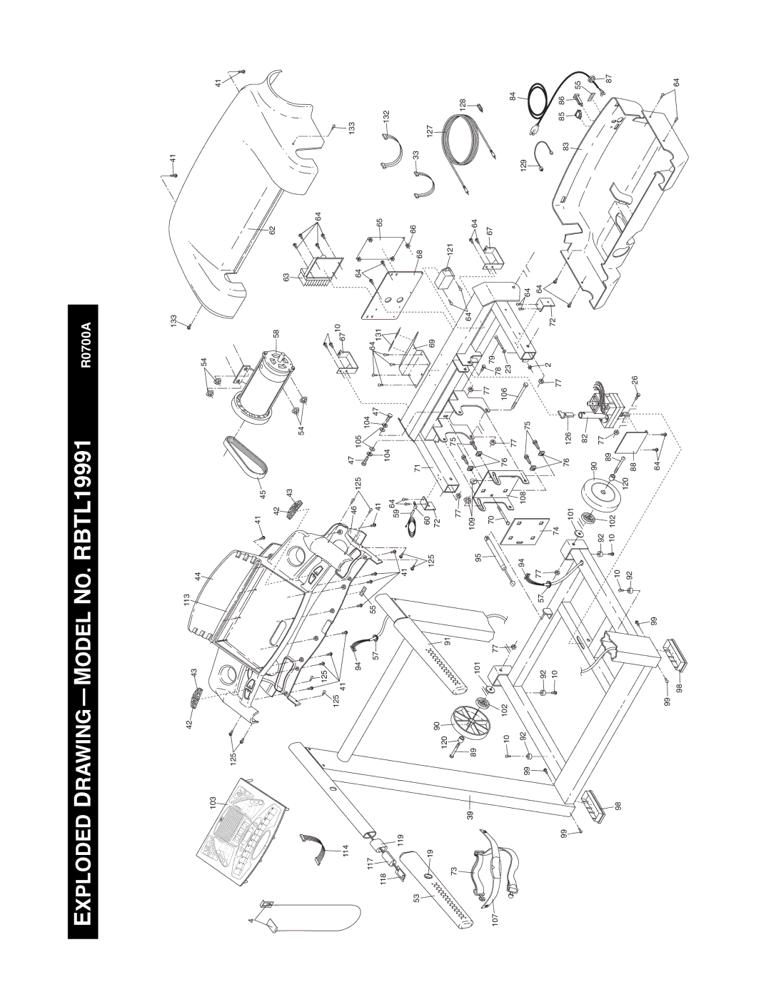 Reebok Fitness ACD 4 manual Exploded Drawingñmodel NO. RBTL19991 