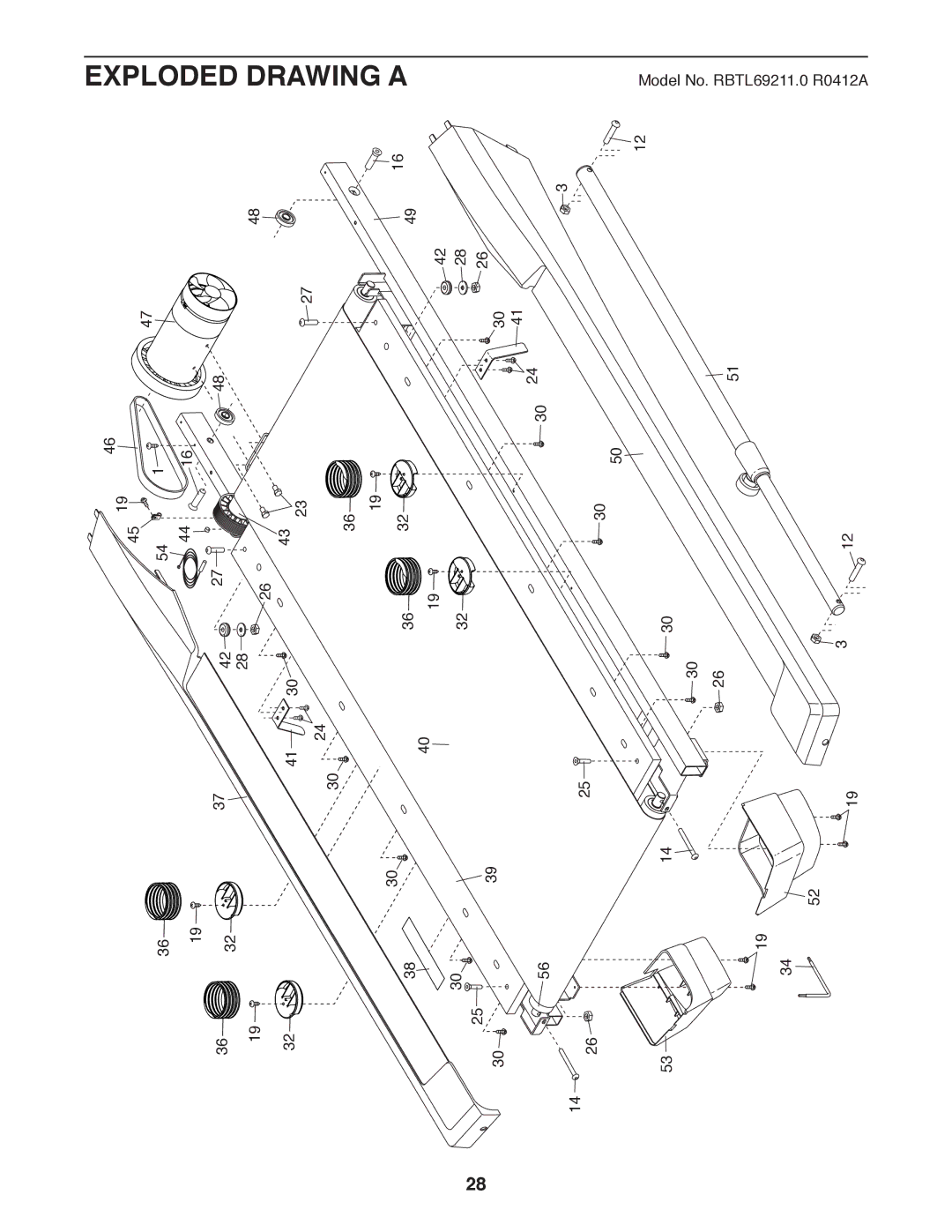 Reebok Fitness R T 6.0 manual Exploded Drawing a 