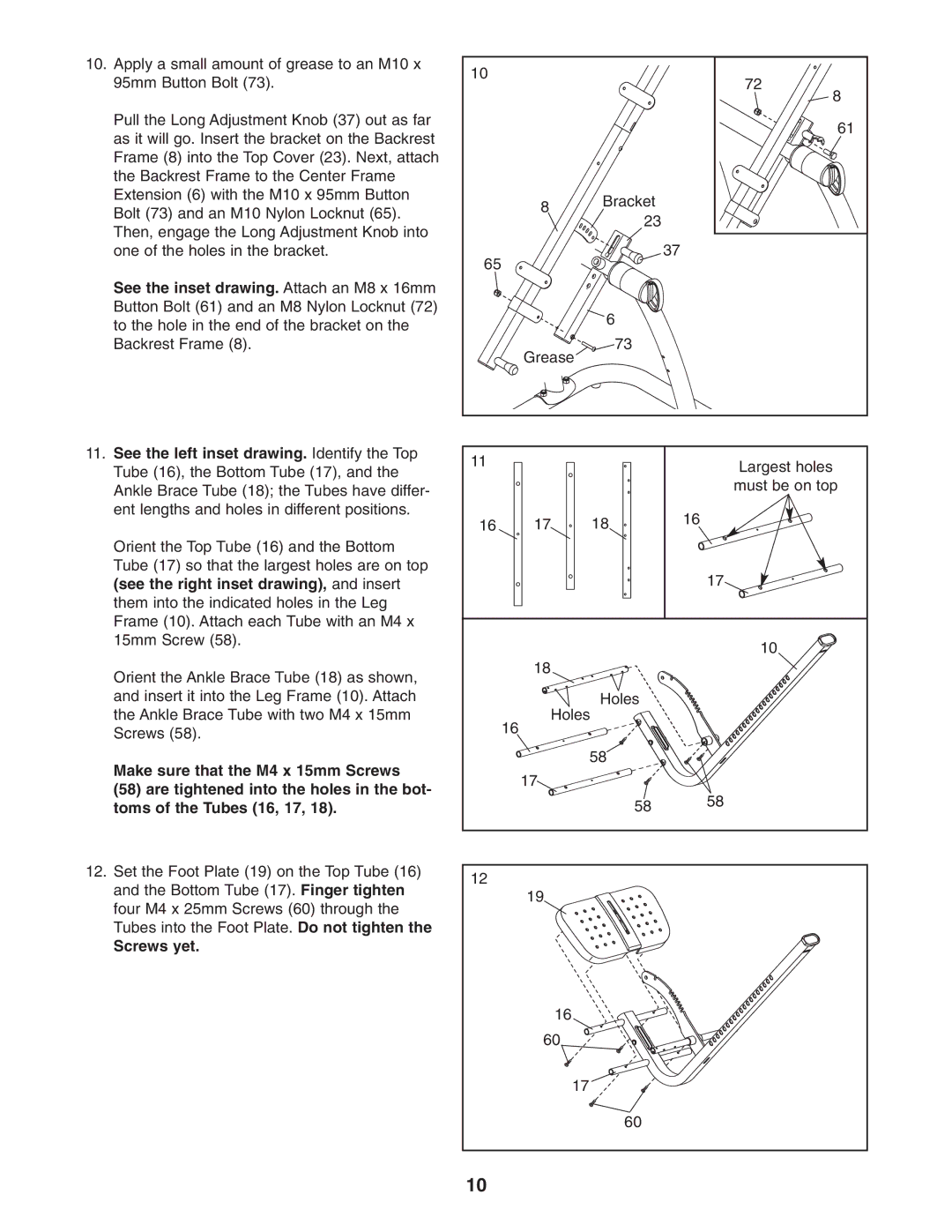 Reebok Fitness RBBE2057.0 manual Screws yet 