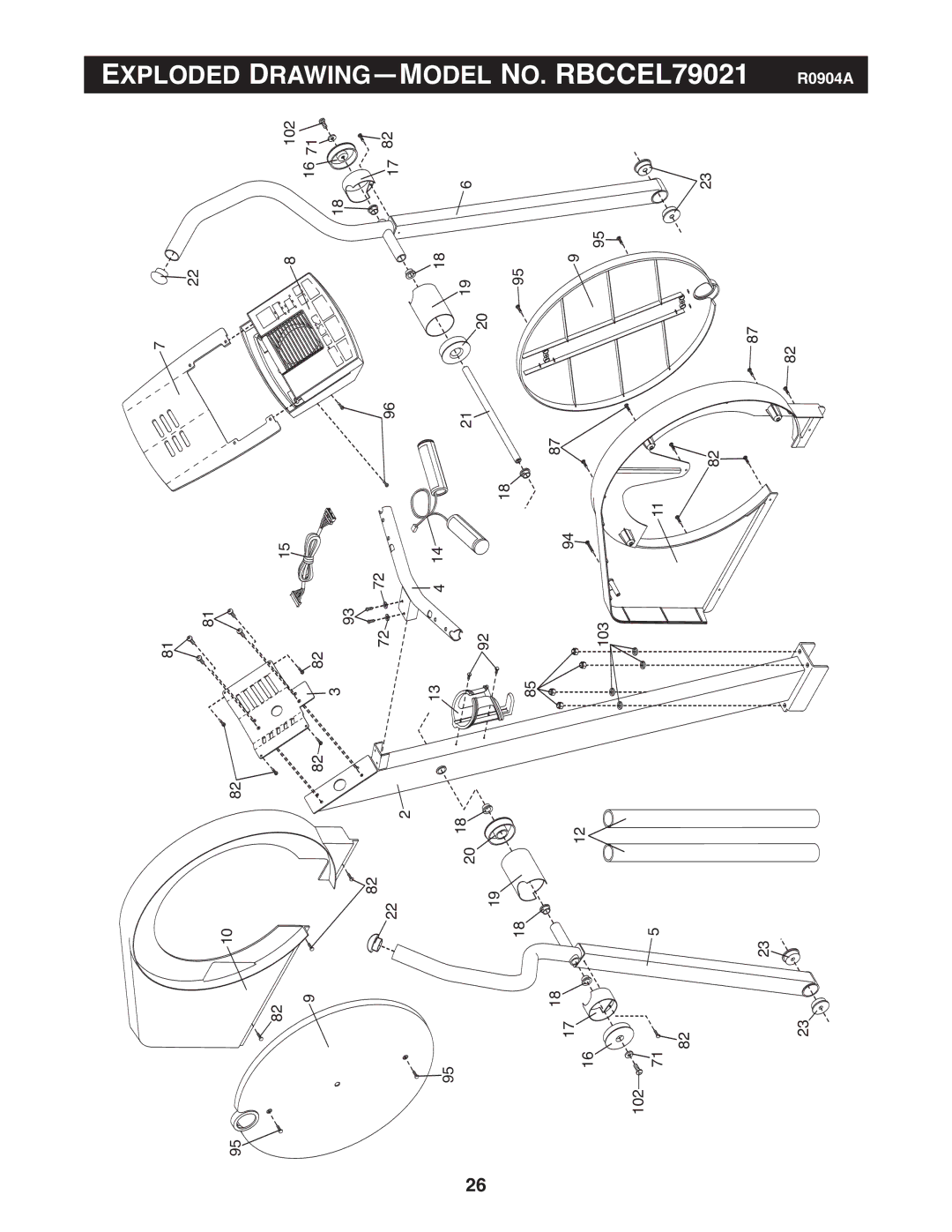 Reebok Fitness RBCCEL79021 manual Exploded 