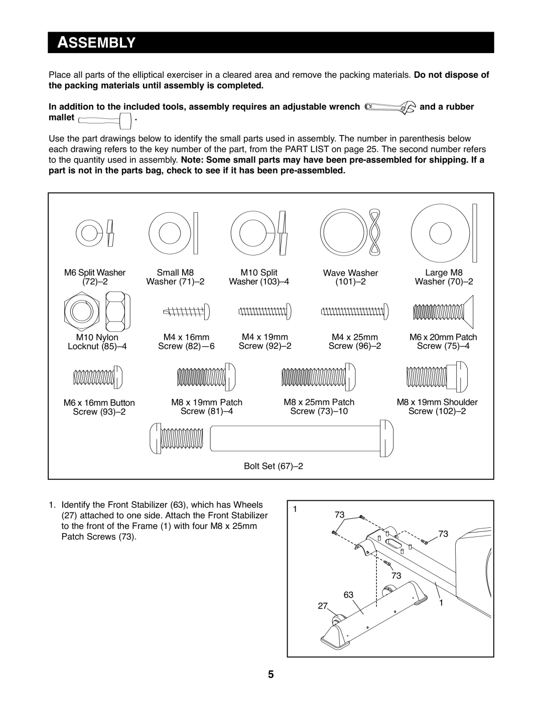 Reebok Fitness RBCCEL79021 manual Assembly 