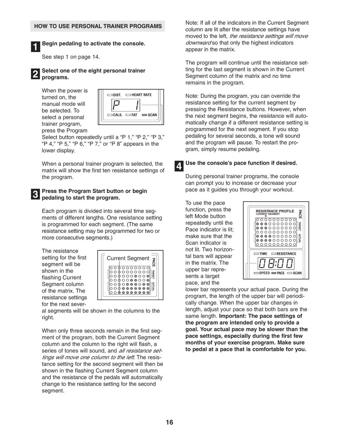 Reebok Fitness RBCCEL79022 manual HOW to USE Personal Trainer Programs 