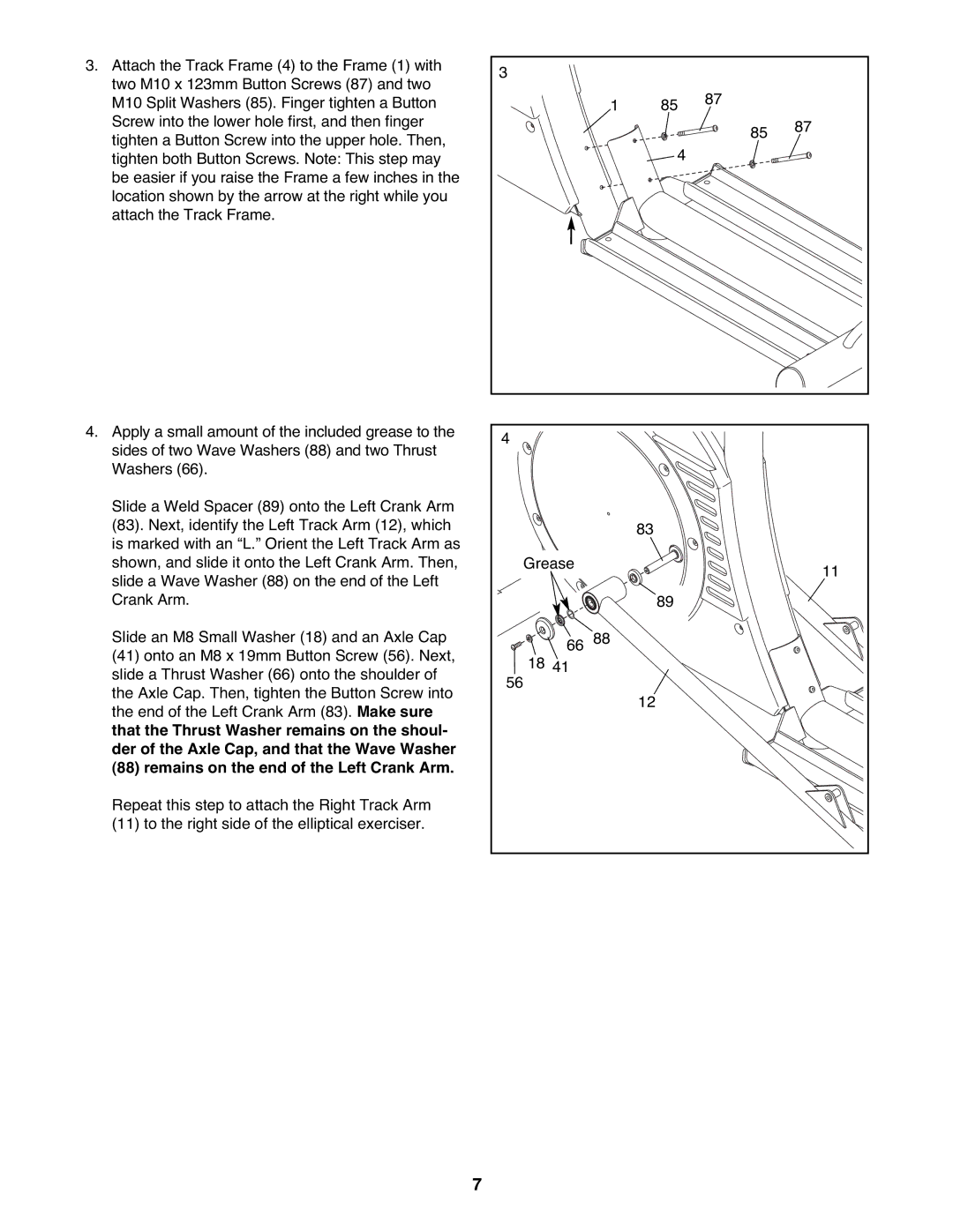 Reebok Fitness RBEL4255.1 manual Remains on the end of the Left Crank Arm 