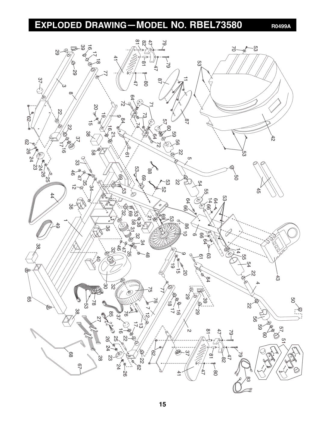 Reebok Fitness manual Exploded Drawingñmodel NO. RBEL73580 