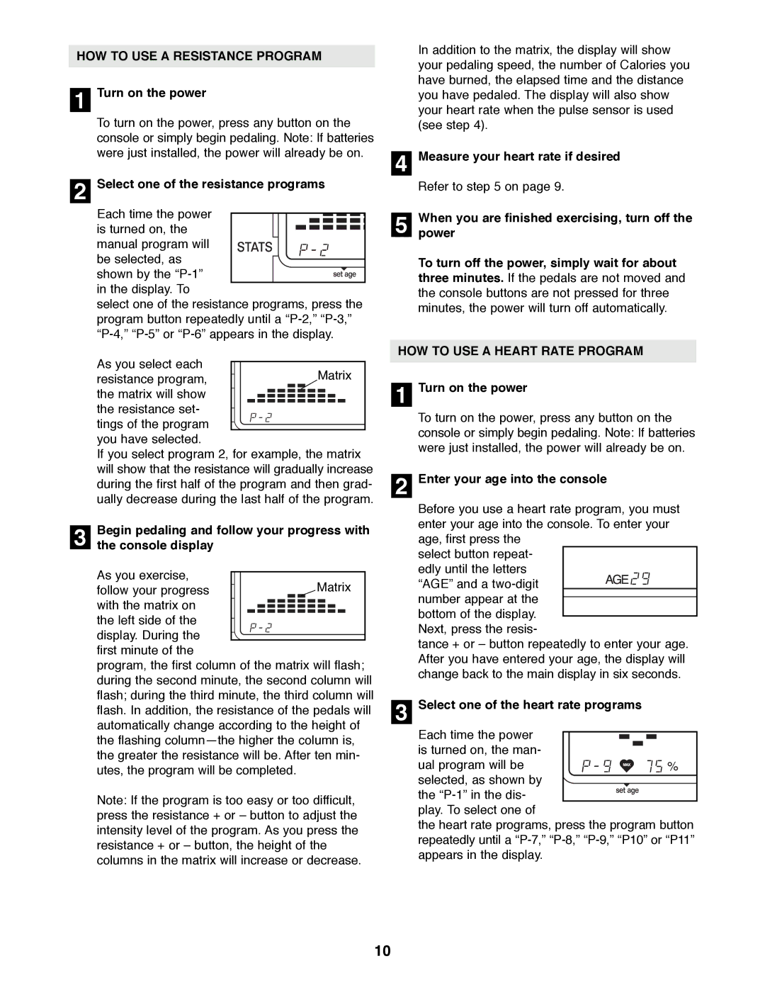 Reebok Fitness RBEX33180 manual HOW to USE a Resistance Program, HOW to USE a Heart Rate Program 