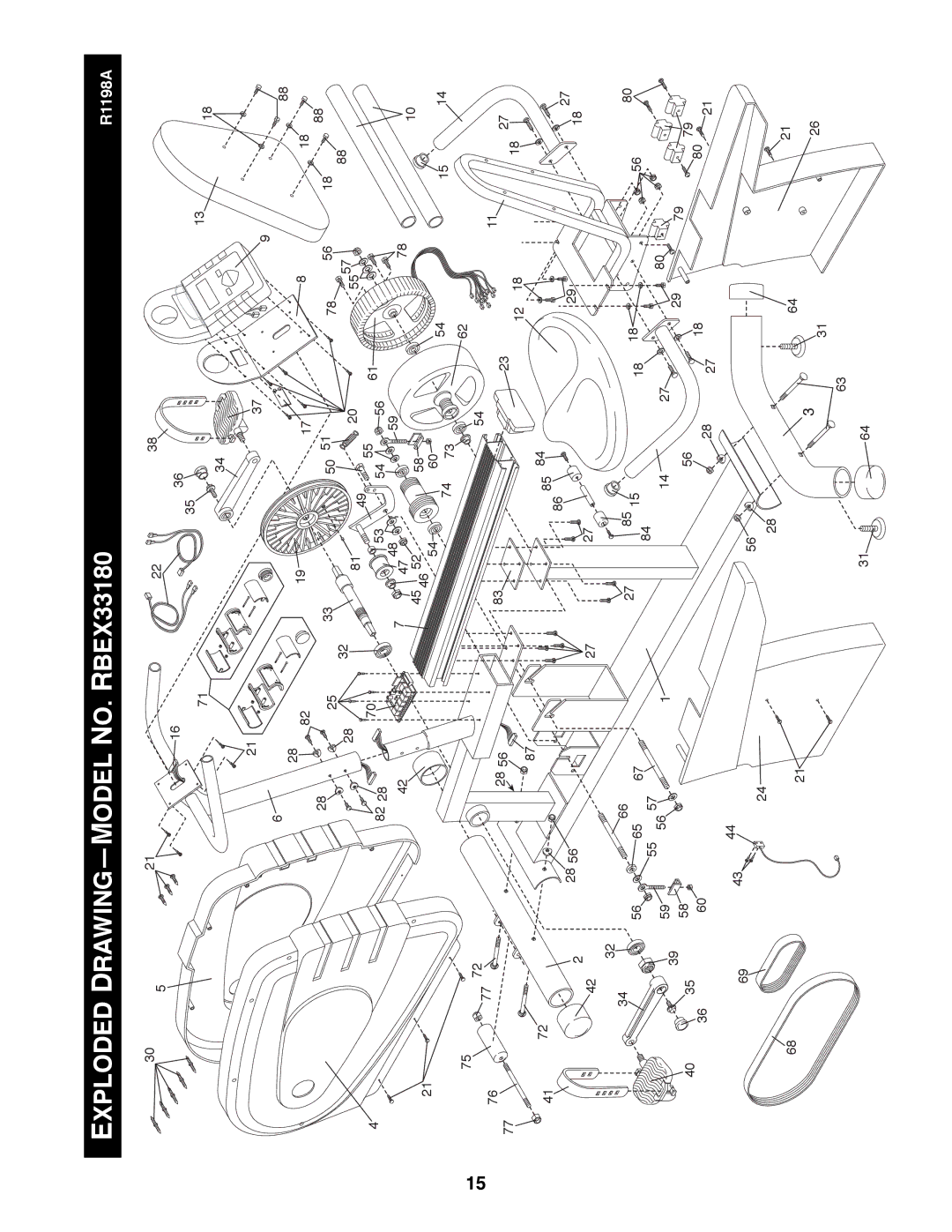 Reebok Fitness manual Exploded Drawingñmodel NO. RBEX33180 