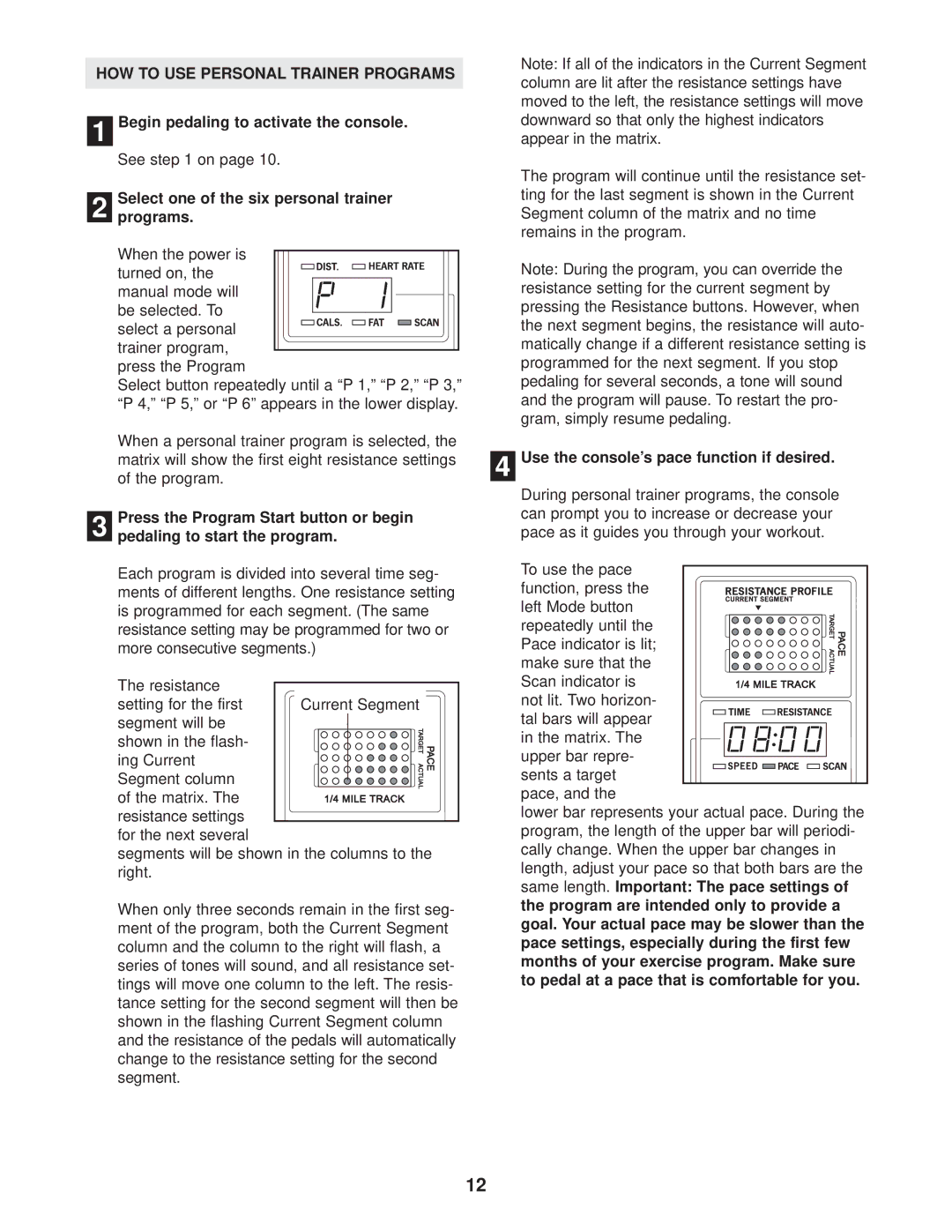 Reebok Fitness RBEX49020 manual HOW to USE Personal Trainer Programs 