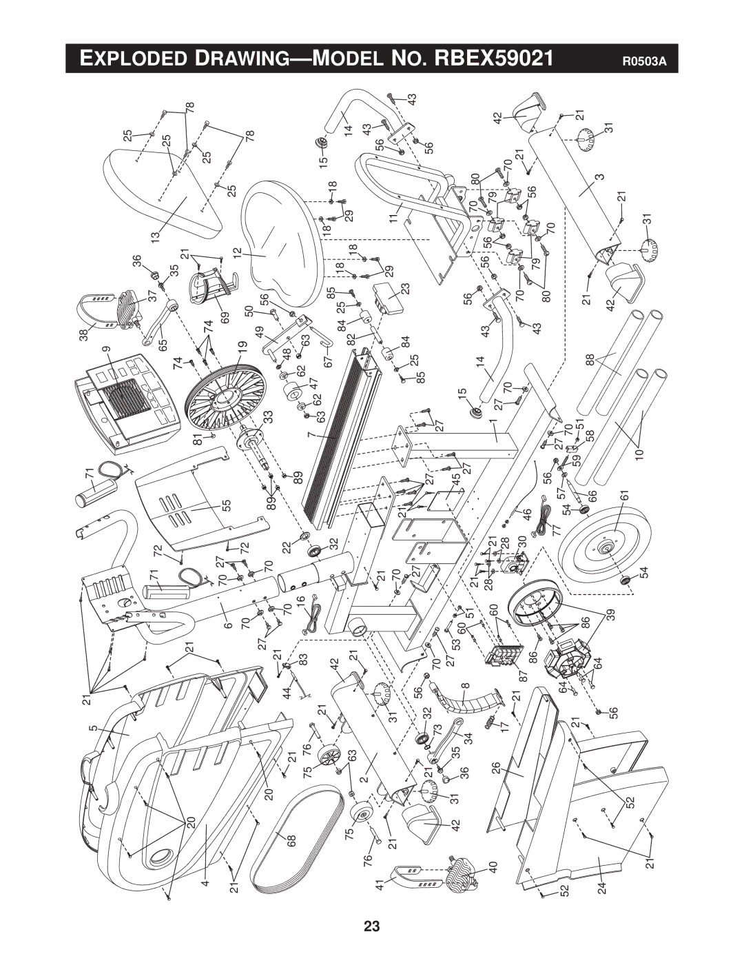 Reebok Fitness manual DRAWING-M Odel NO. RBEX59021 