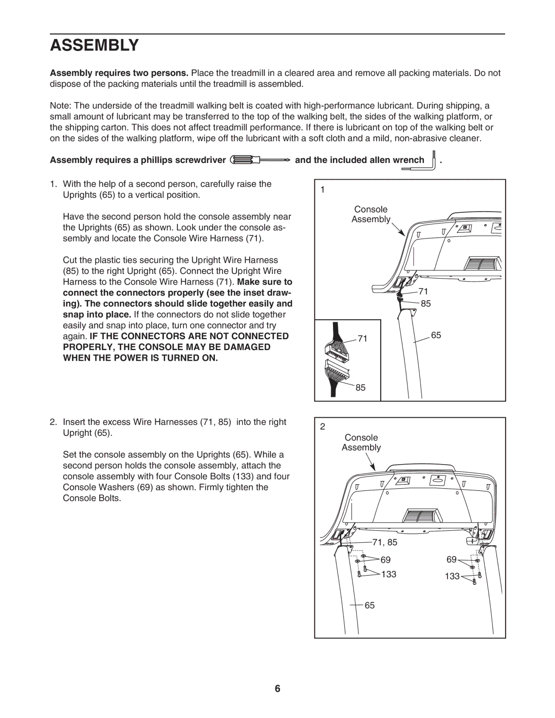 Reebok Fitness RBTL091040 manual Assembly 