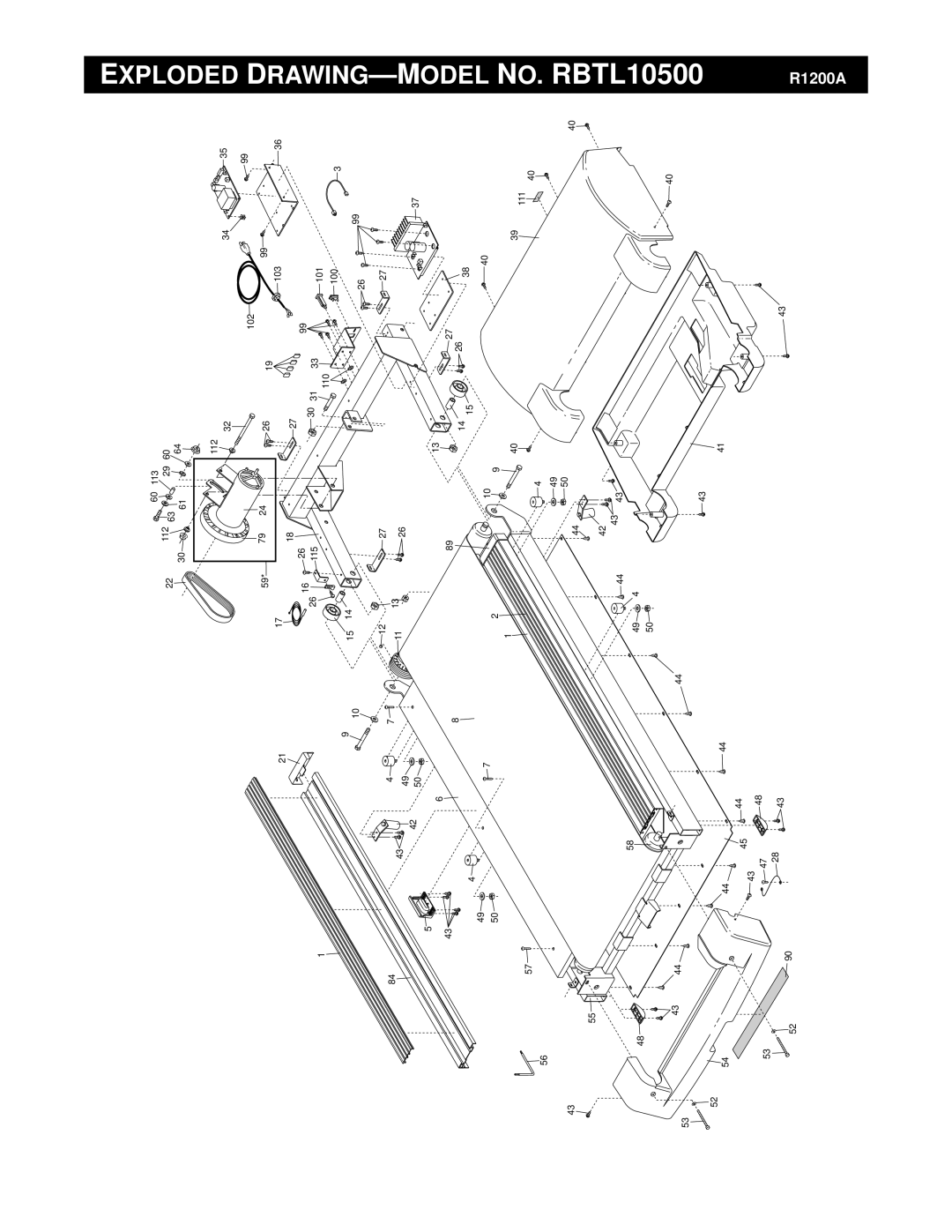 Reebok Fitness RBTL10500 manual Exploded DRAWING-M 