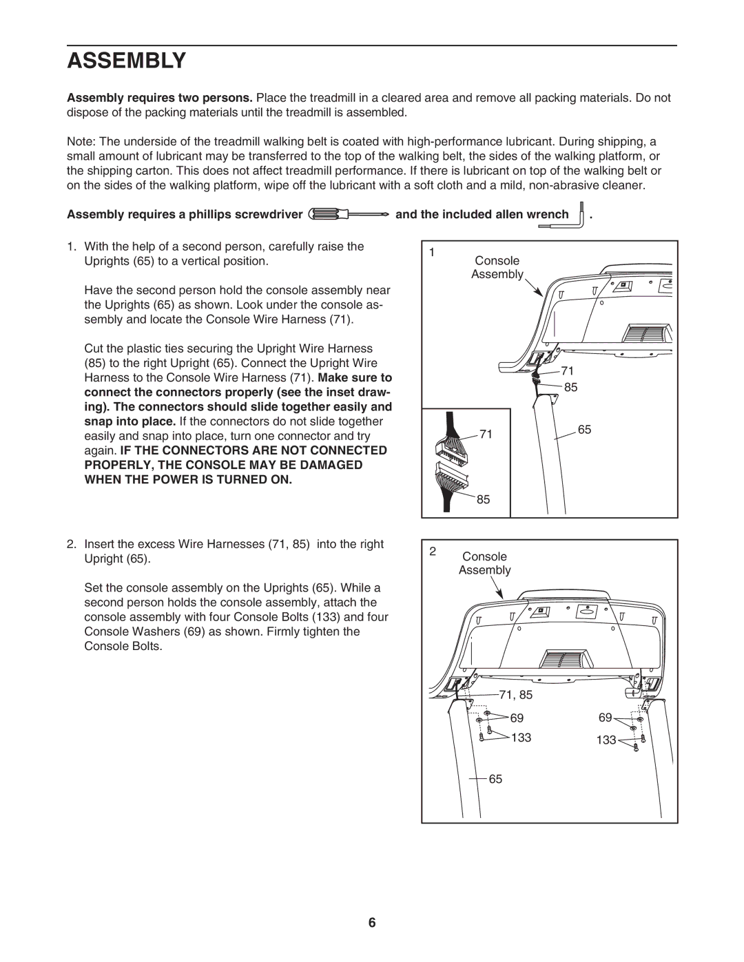 Reebok Fitness RBTL11104.1 manual Assembly 