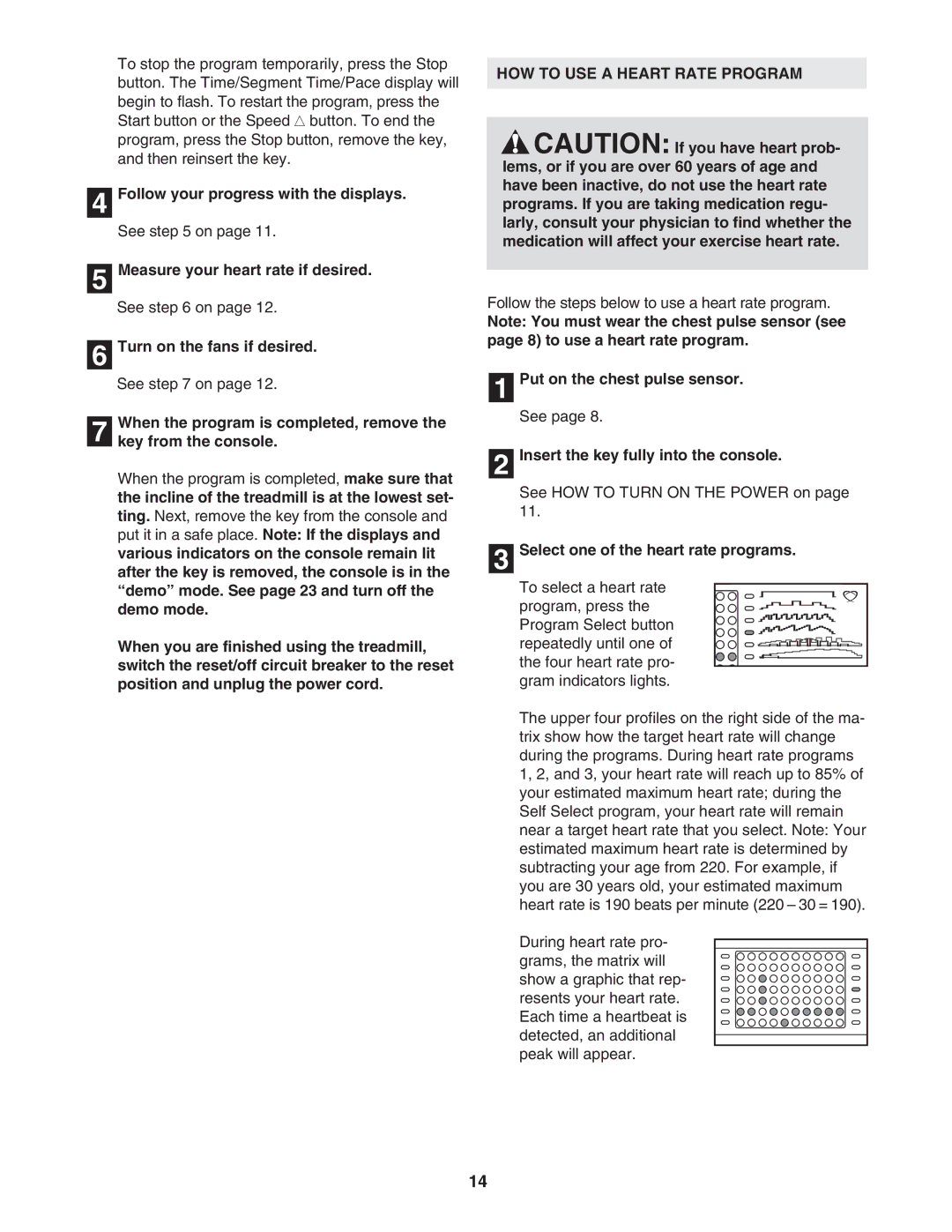 Reebok Fitness RBTL118040 manual HOW to USE a Heart Rate Program 