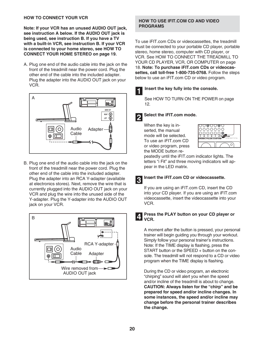 Reebok Fitness RBTL11830 manual HOW to Connect Your VCR Programs, Is connected to your home stereo, see HOW to 