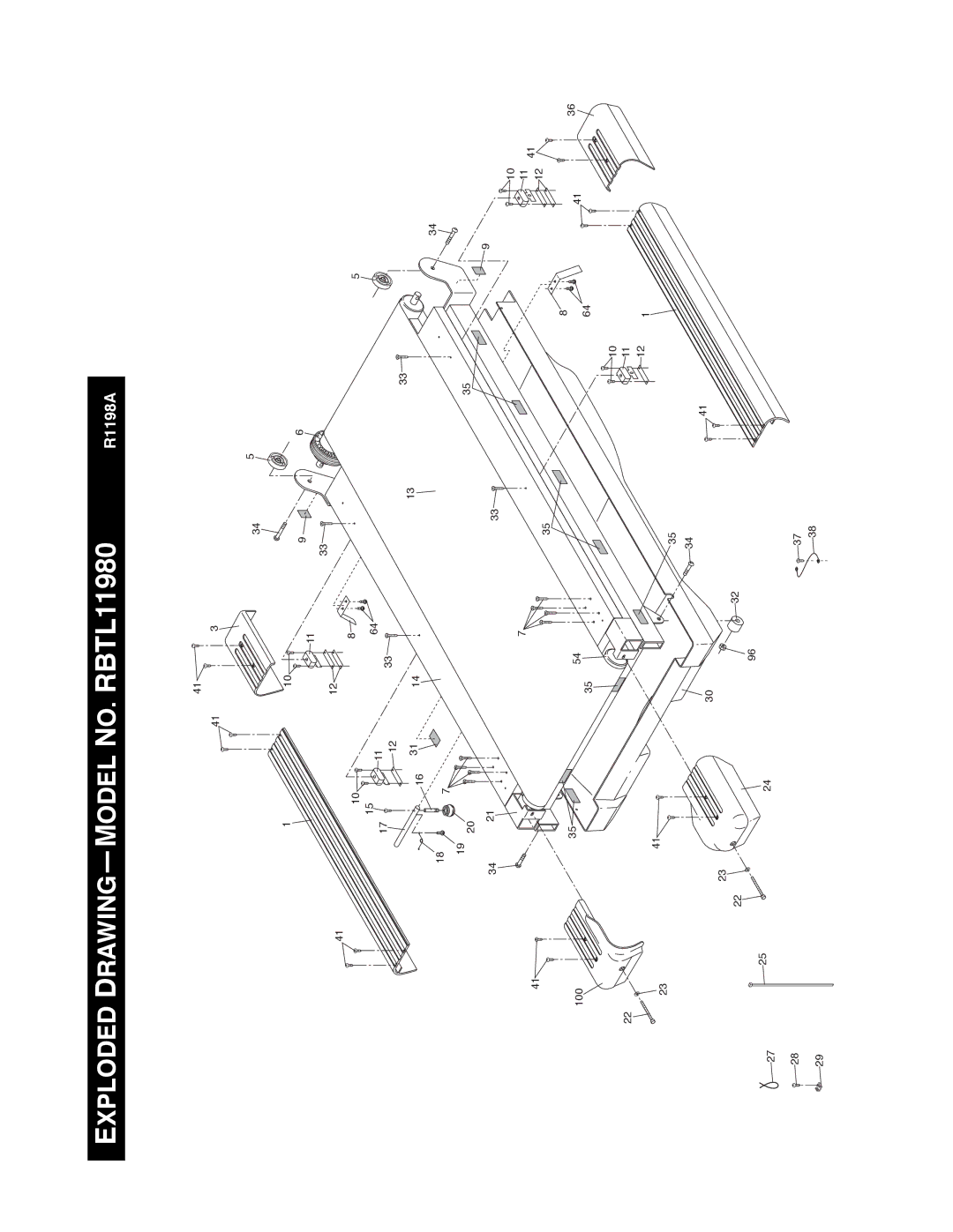 Reebok Fitness manual Exploded Drawingñmodel NO. RBTL11980 