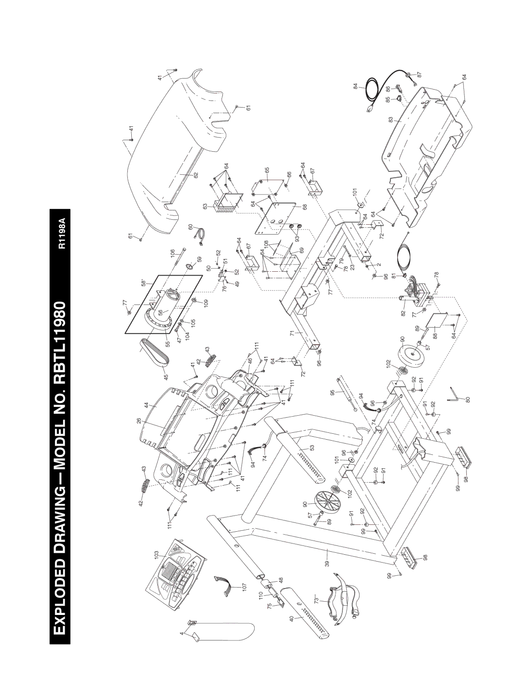 Reebok Fitness RBTL11980 manual 103 107 110 111 104 105 109 101 102 106 108 