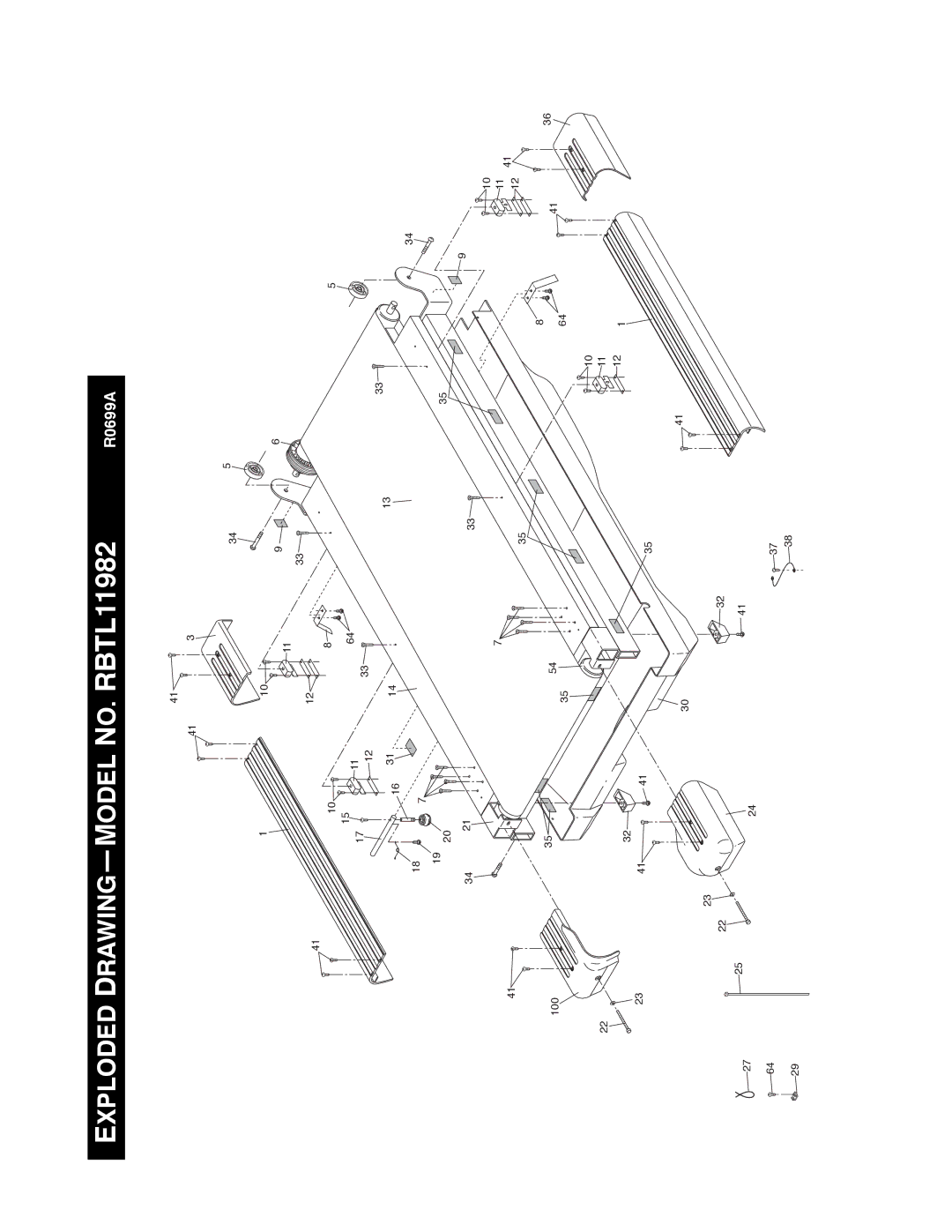 Reebok Fitness manual Exploded Drawingñmodel NO. RBTL11982 