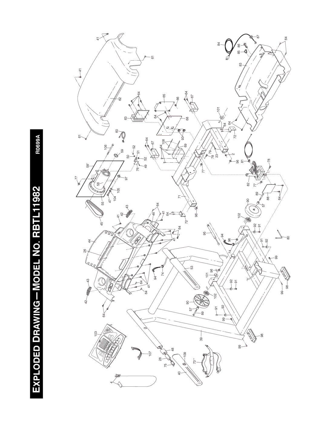 Reebok Fitness RBTL11982 manual 103 107 109 104 105 101 102 106 108 