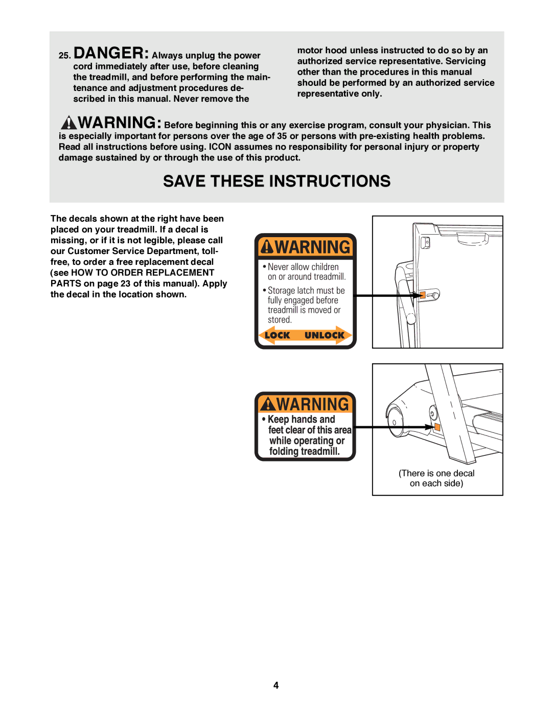 Reebok Fitness RBTL11982 manual There is one decal 