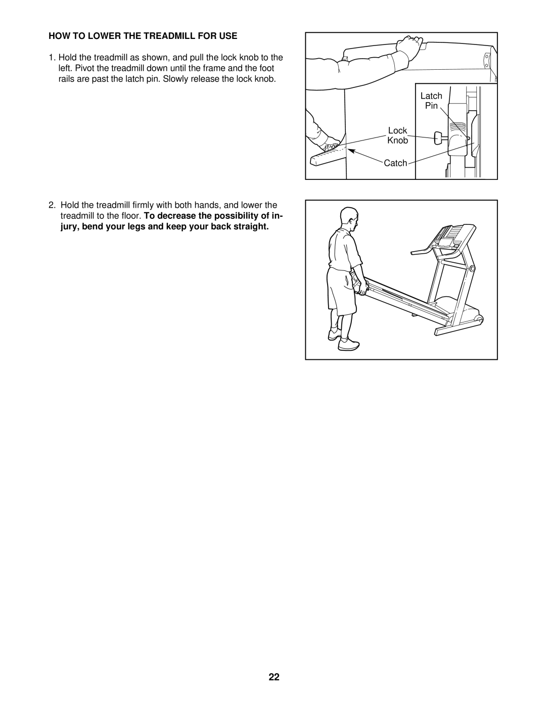 Reebok Fitness RBTL12910 manual HOW to Lower the Treadmill for USE 