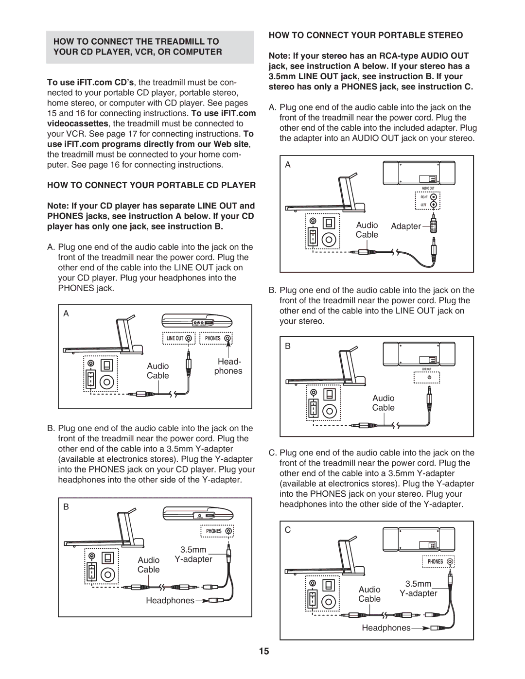 Reebok Fitness RBTL12921 manual HOW to Connect Your Portable Stereo 