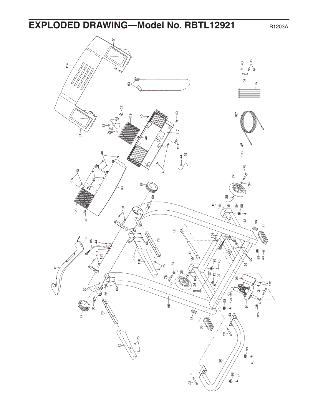 Reebok Fitness RBTL12921 manual Exploded 