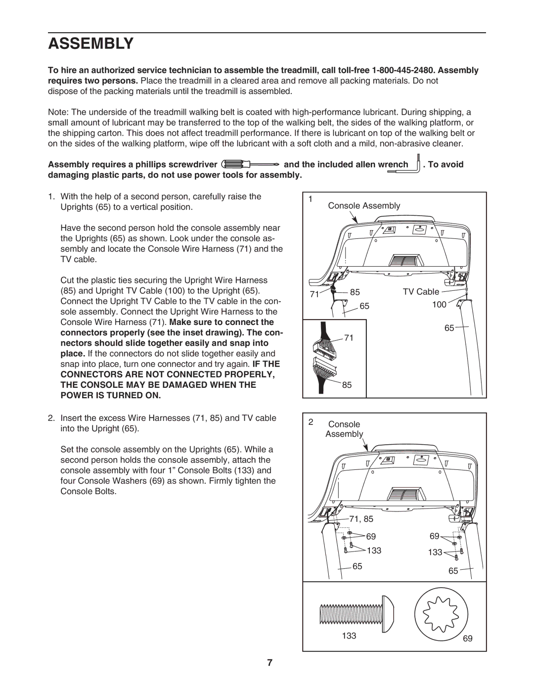 Reebok Fitness RBTL13305.0 manual Assembly 