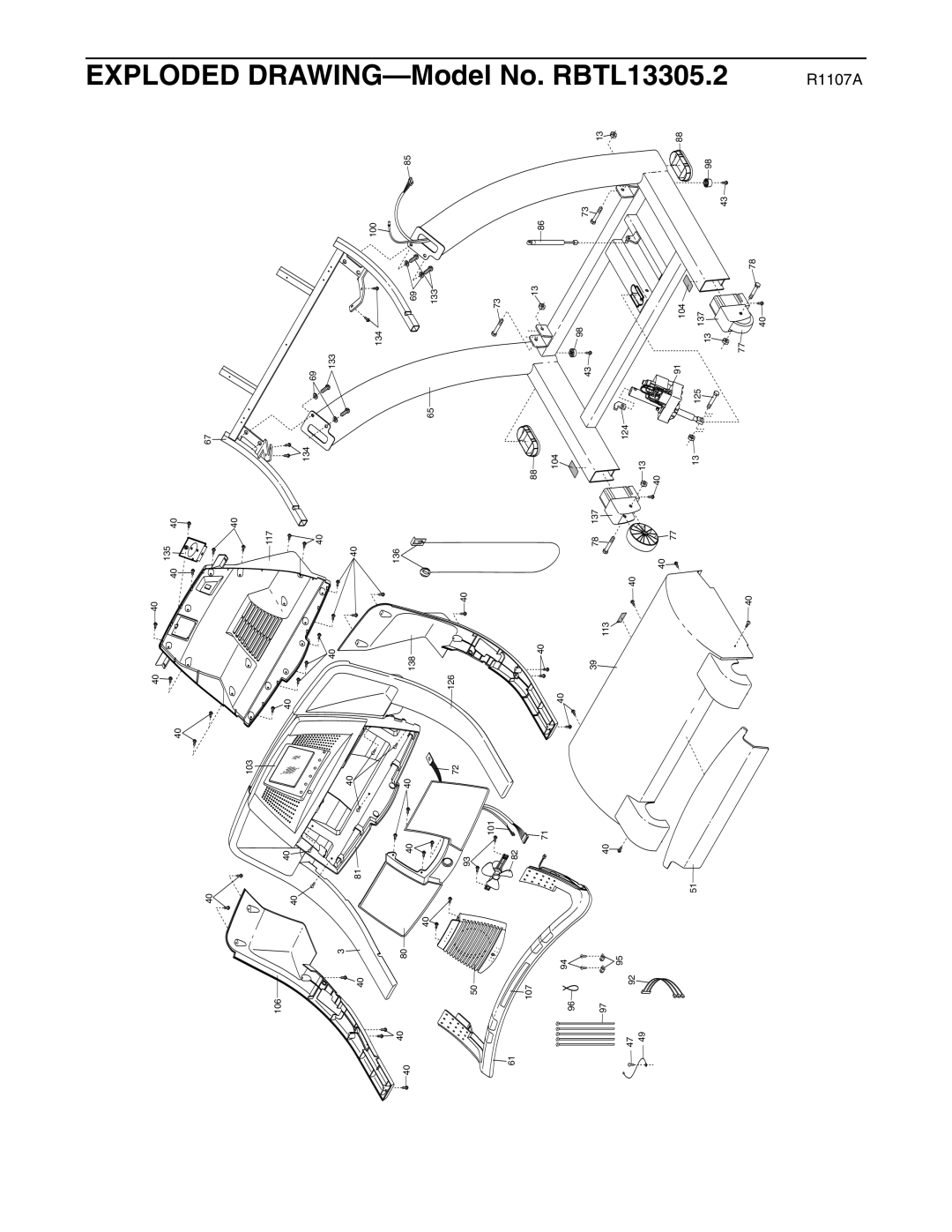 Reebok Fitness RBTL13305.2 manual Exploded 