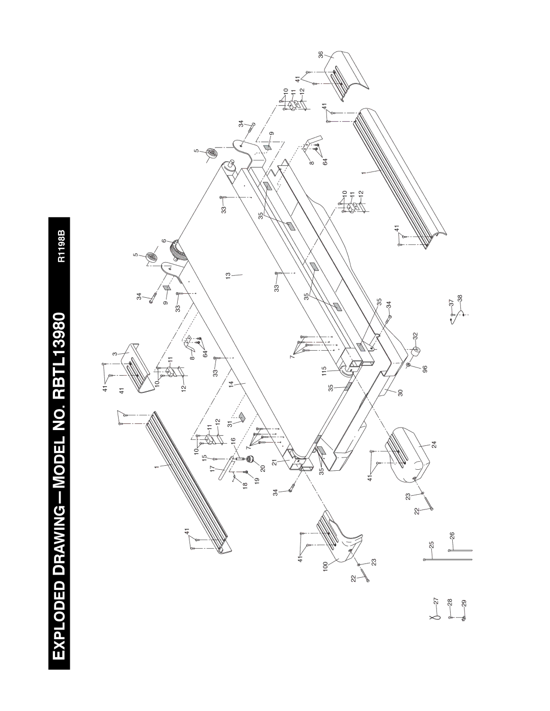 Reebok Fitness manual Exploded Drawingñmodel NO. RBTL13980 