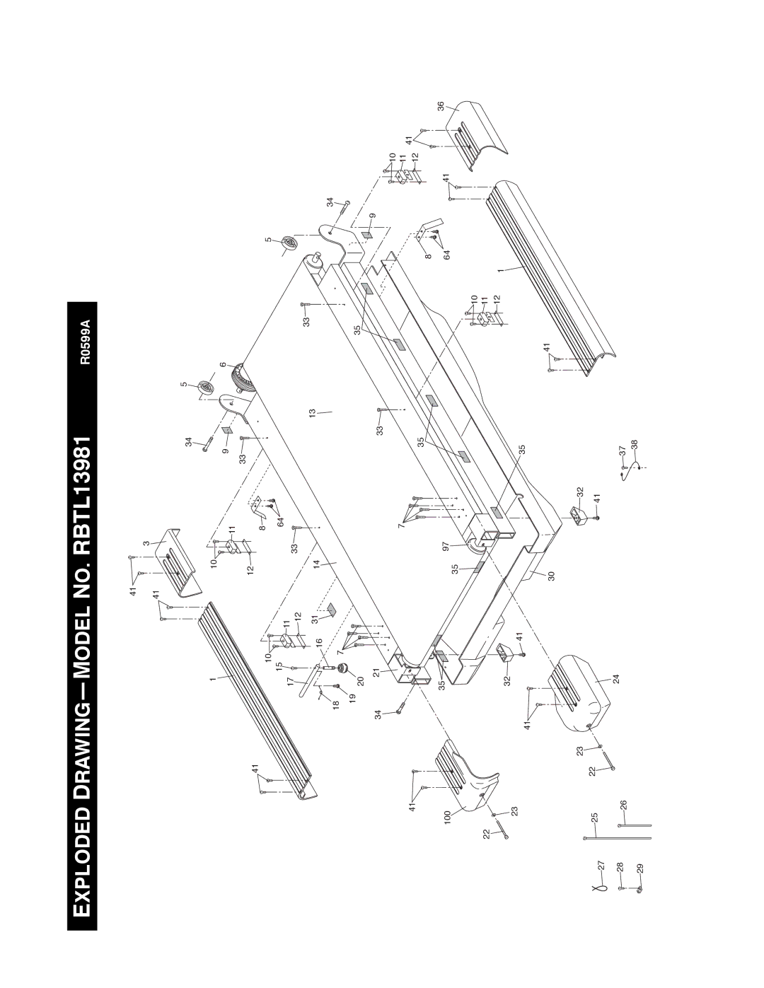 Reebok Fitness manual Exploded Drawingñmodel NO. RBTL13981 