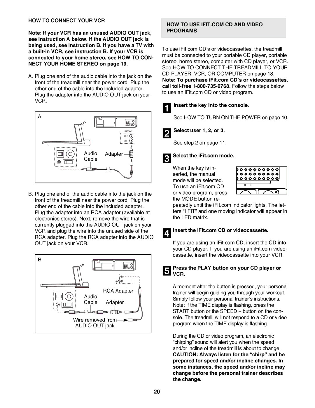 Reebok Fitness RBTL13990 manual HOW to Connect Your VCR Programs 