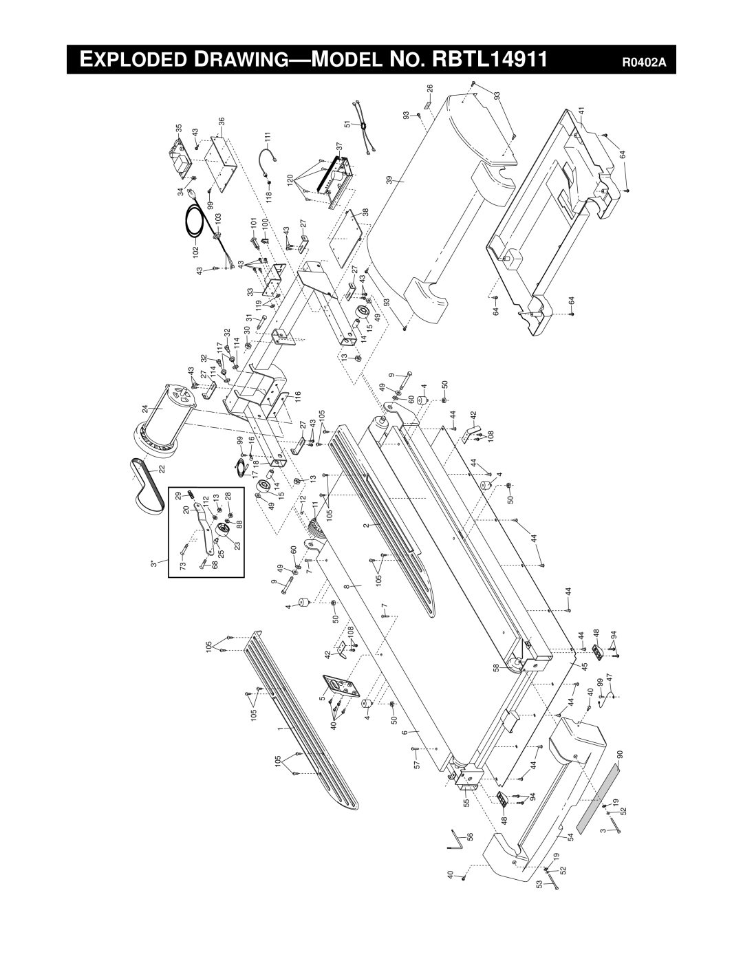 Reebok Fitness RBTL14911 manual Exploded D, Model 