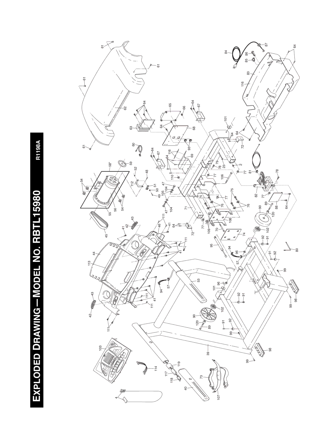 Reebok Fitness manual Exploded Drawingñmodel NO. RBTL15980 