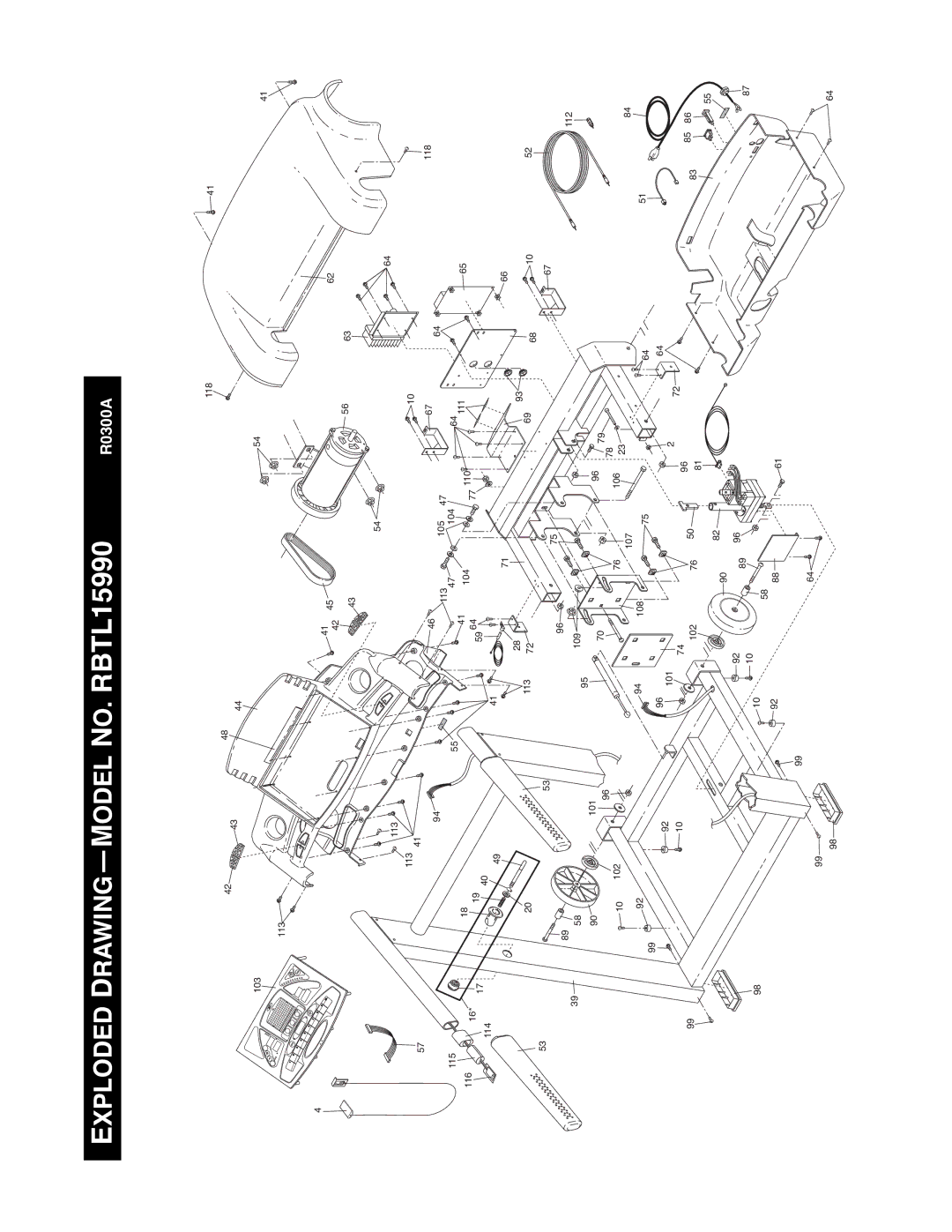 Reebok Fitness manual Exploded Drawingñmodel NO. RBTL15990 