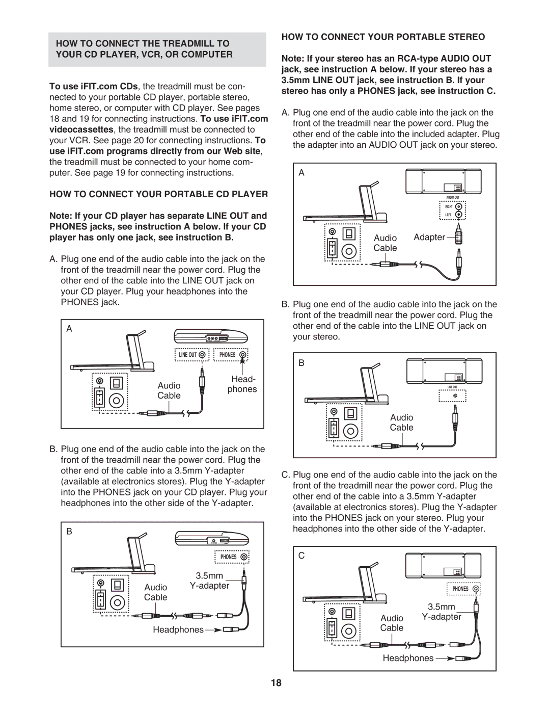 Reebok Fitness RBTL16921 manual HOW to Connect Your Portable Stereo 