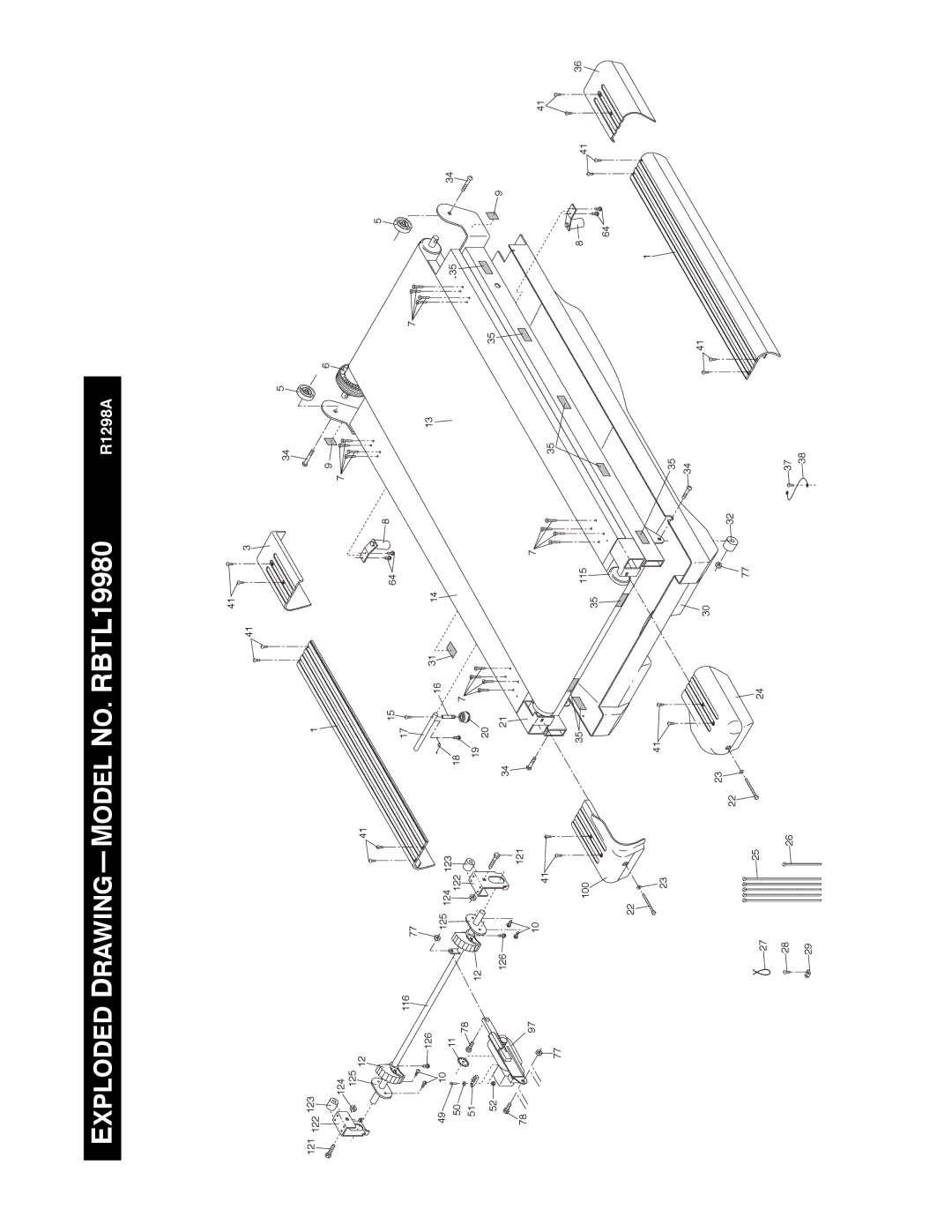 Reebok Fitness manual Exploded Drawingñmodel NO. RBTL19980 