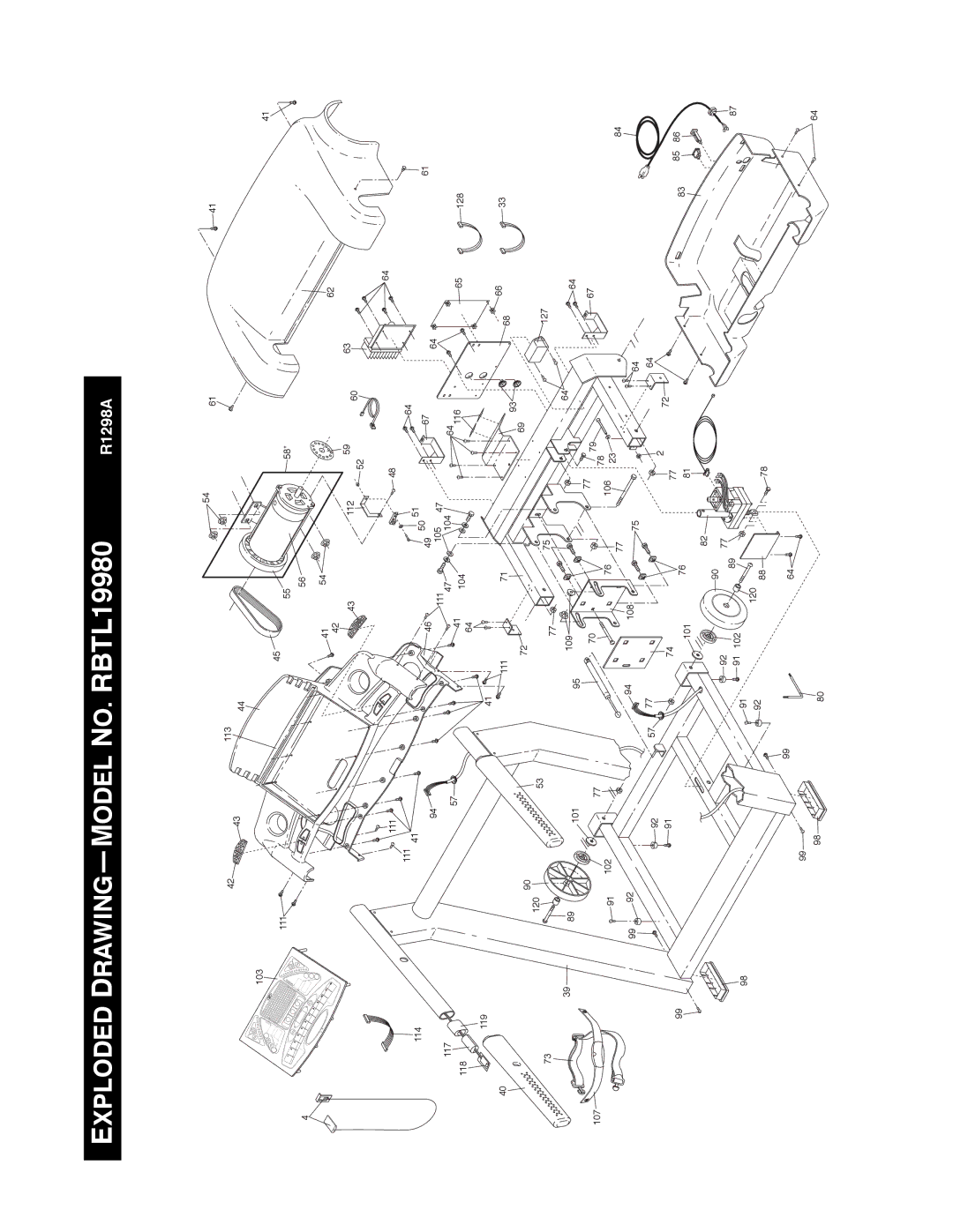 Reebok Fitness manual Exploded Drawingñmodel NO. RBTL19980 