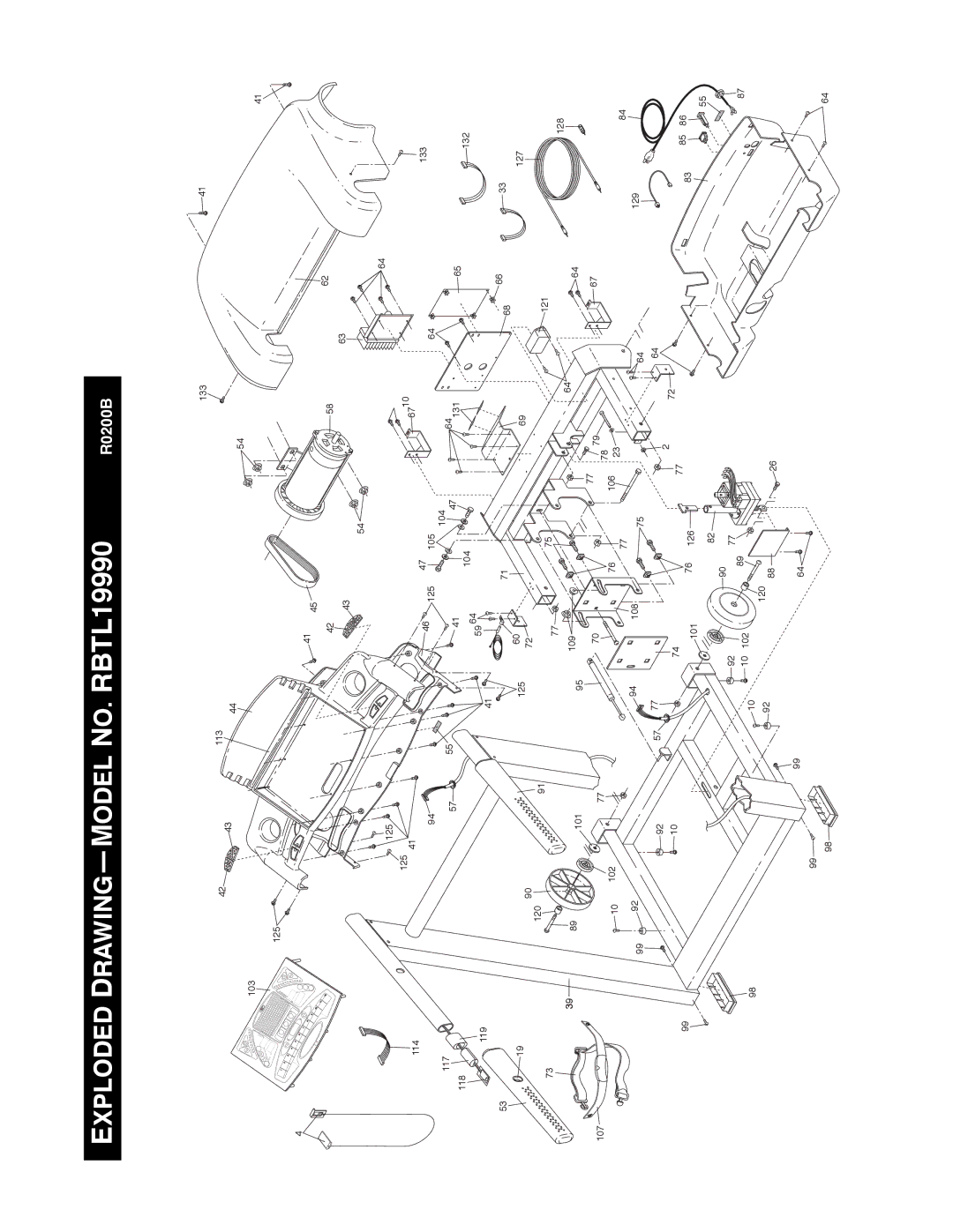 Reebok Fitness manual Exploded Drawingñmodel NO. RBTL19990 