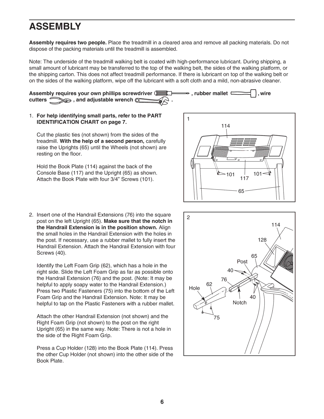 Reebok Fitness RBTL22921 manual Assembly 