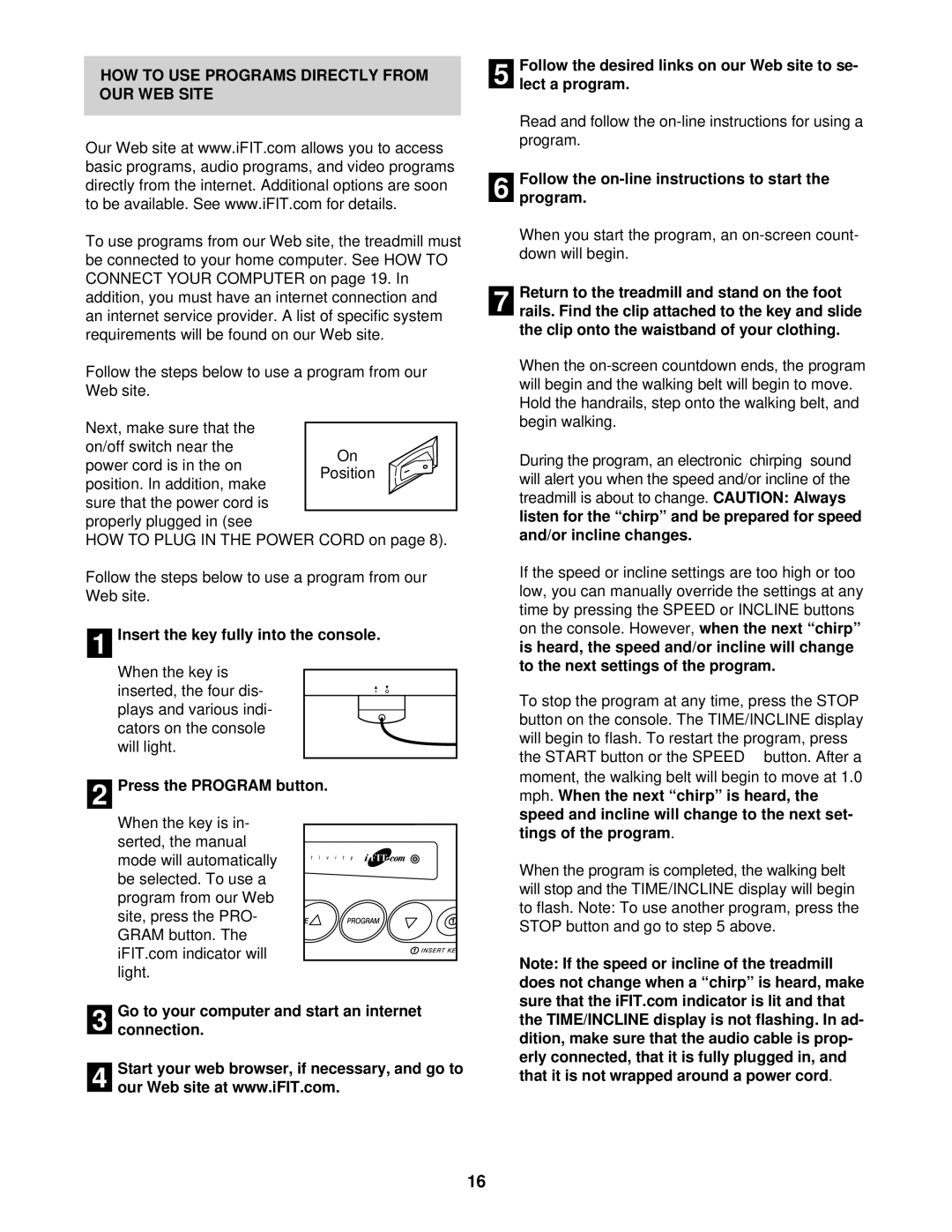 Reebok Fitness RBTL59110 manual HOW to USE Programs Directly from OUR WEB Site 