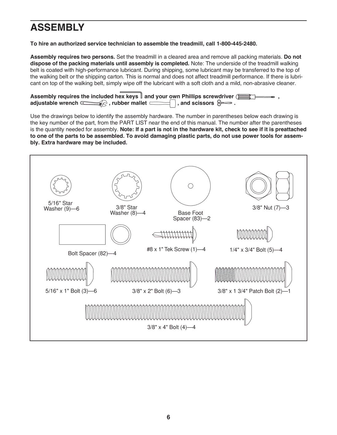 Reebok Fitness RBTL67708.1 manual Assembly 