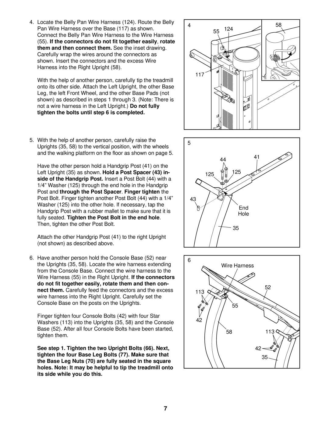 Reebok Fitness RBTL69920 manual 55If. the connectors do not fit together easily, Do not fully, Its side while you do this 