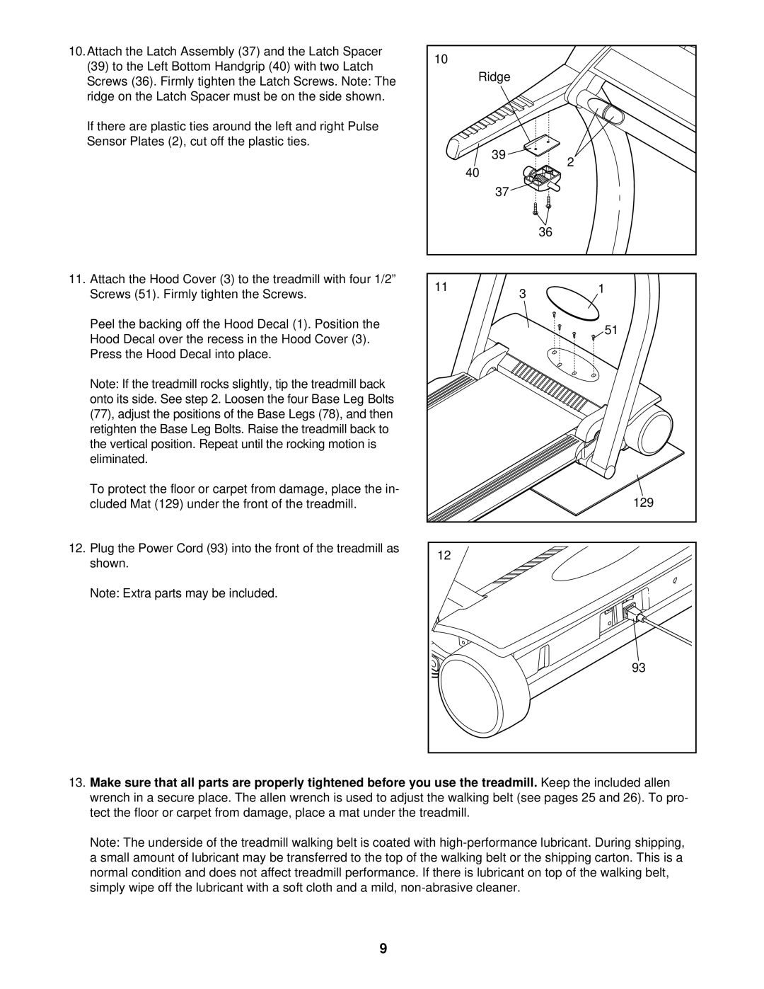 Reebok Fitness RBTL69920 manual Attach the Latch Assembly 37 and the Latch Spacer, Base 