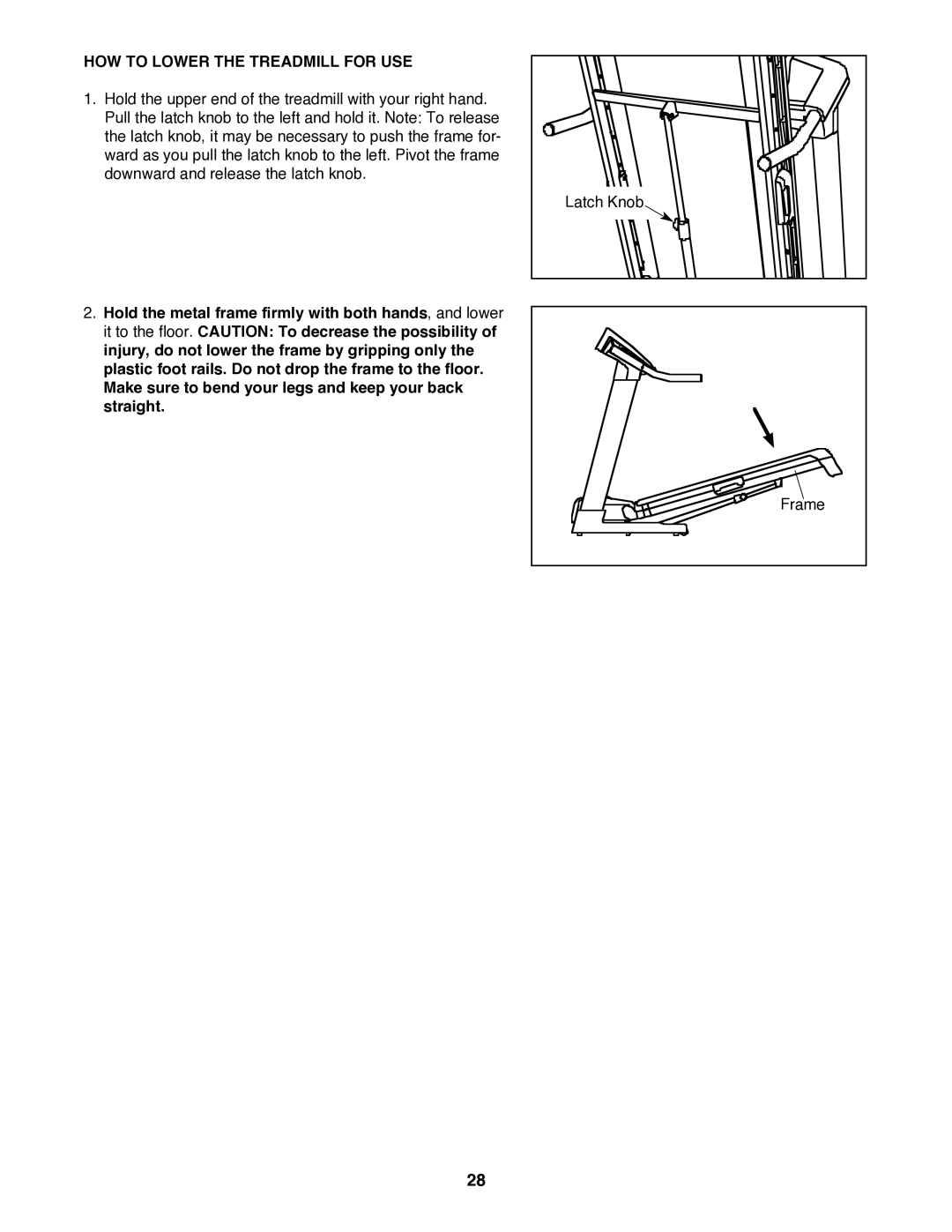 Reebok Fitness RCTL09707.0 manual HOW to Lower the Treadmill for USE 