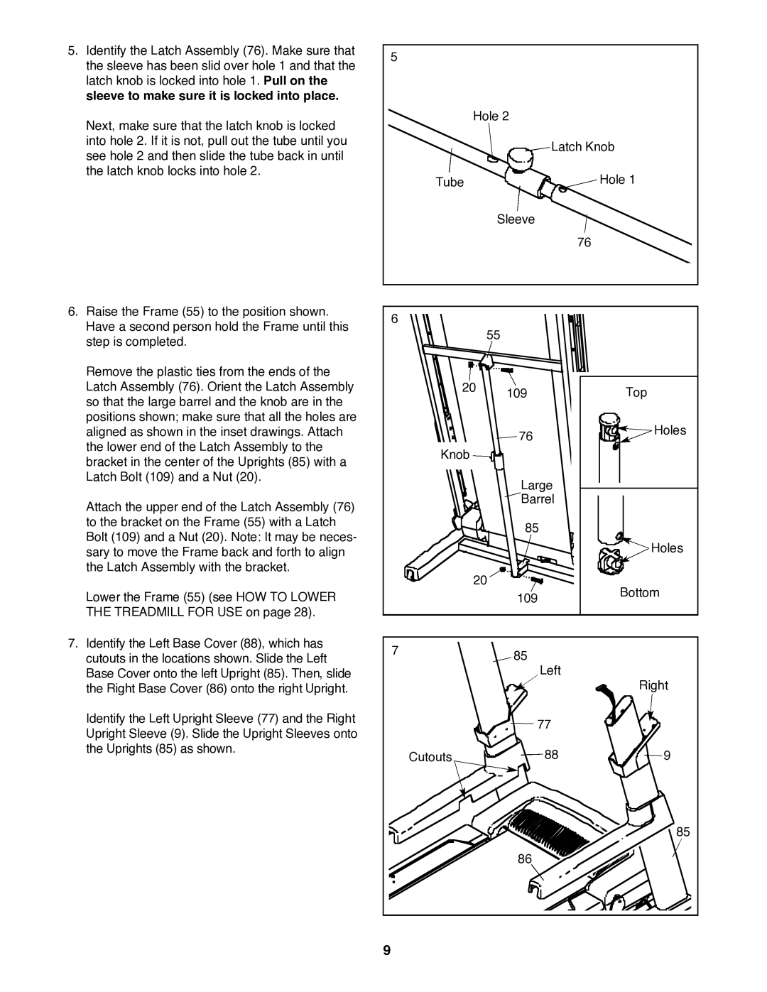 Reebok Fitness RCTL09707.0 manual Sleeve to make sure it is locked into place 