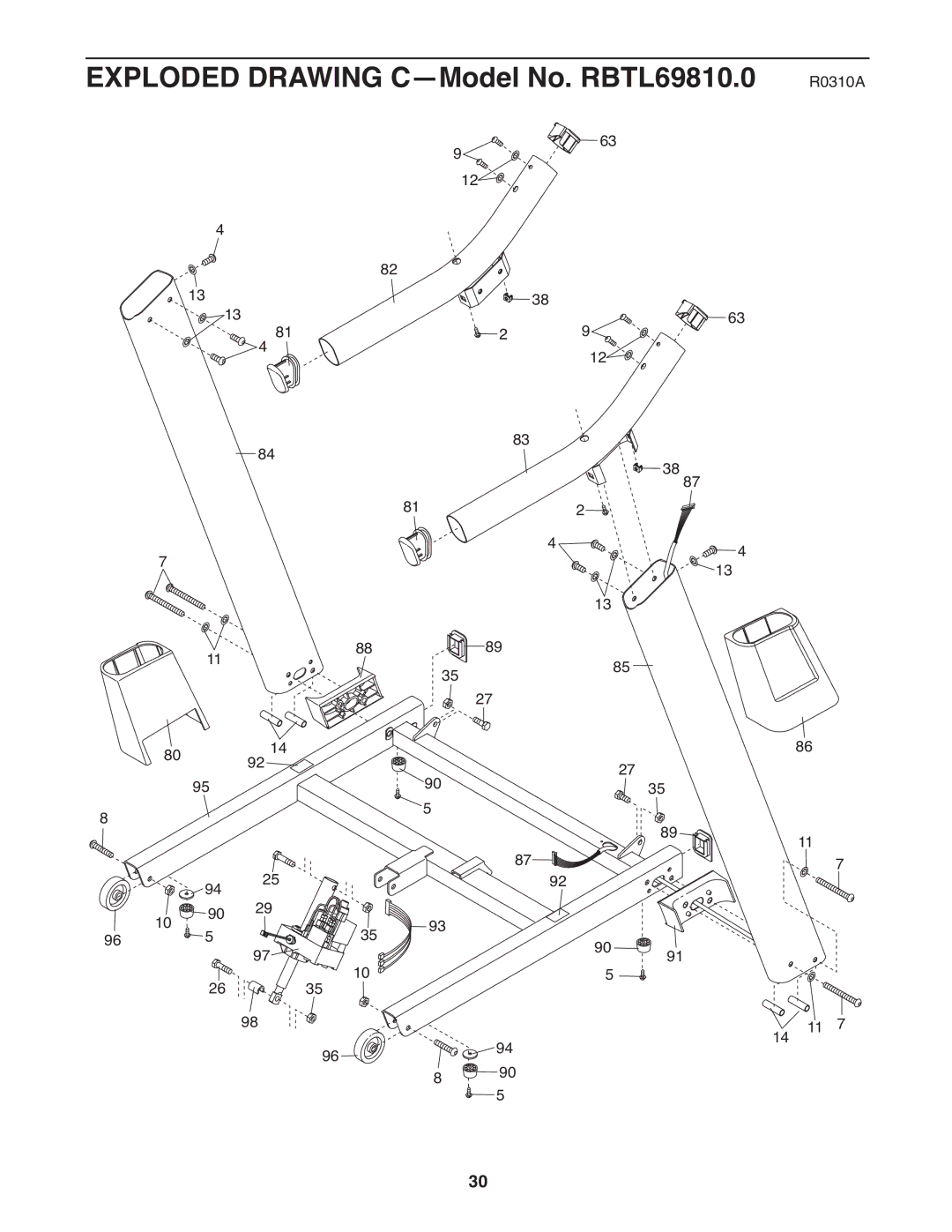 Reebok manual Exploded Drawing C-Model No. RBTL69810.0 R0310A 