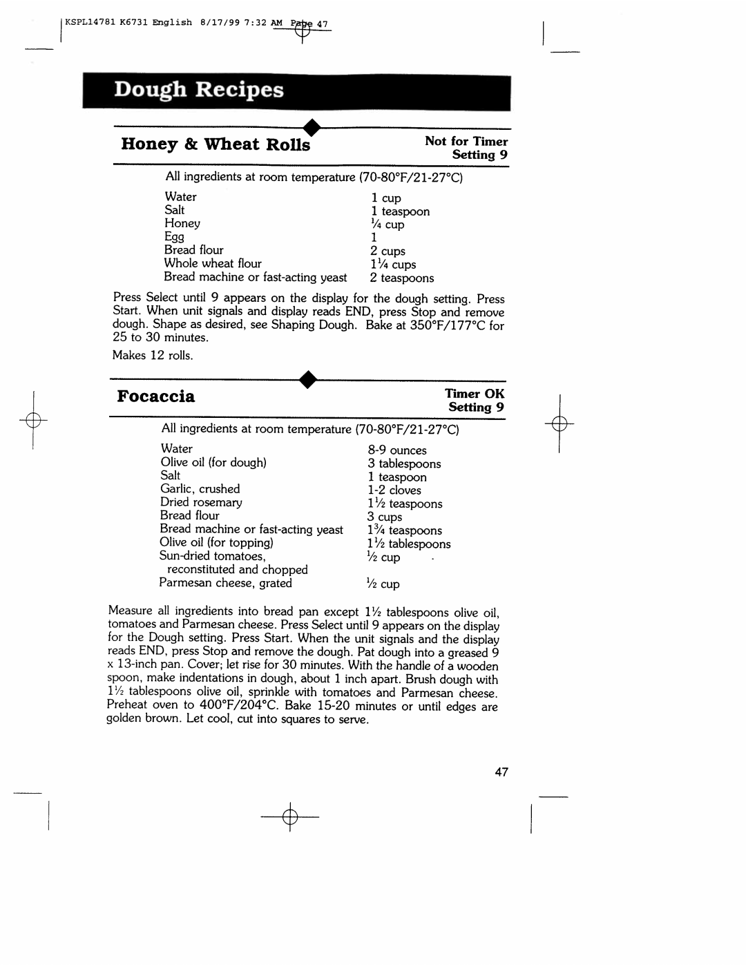 Regal Ware K6731 manual 