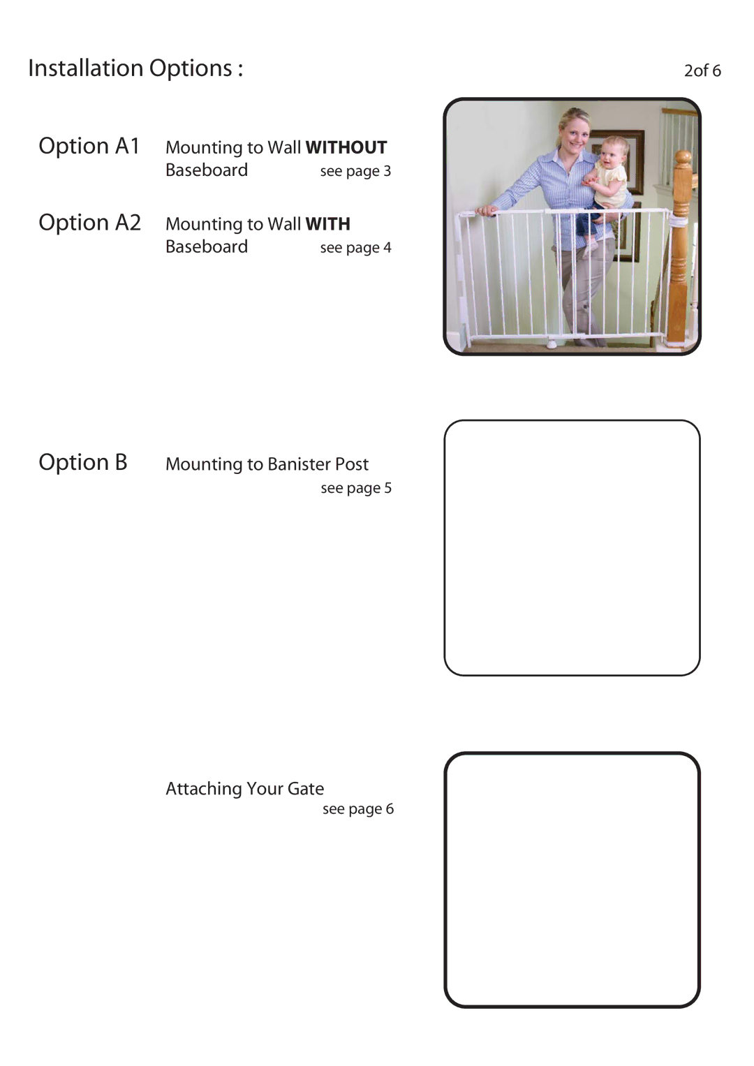 Regalo 1235, 1230 manual Installation Options, Option A1 Option A2 Option B 